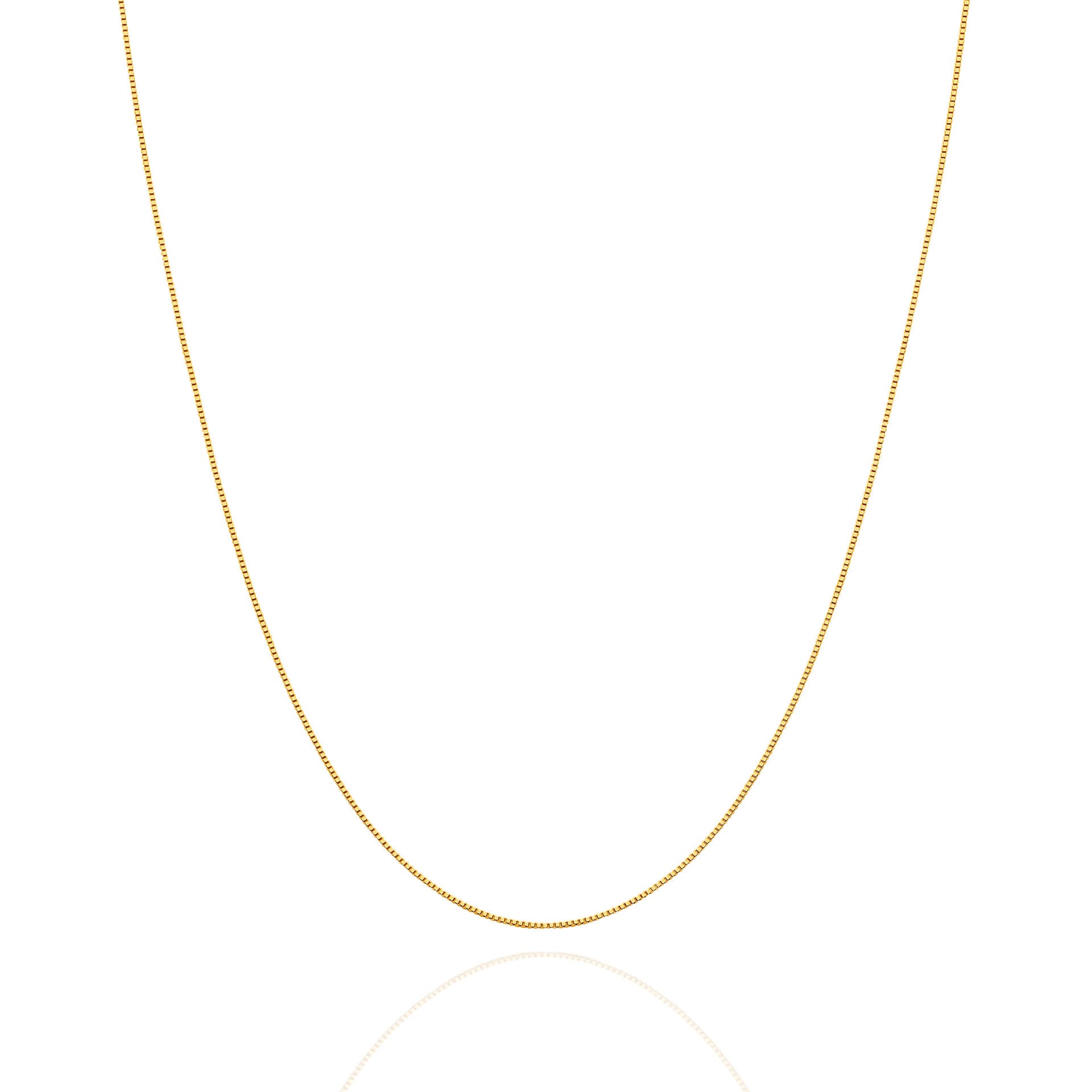 Yellow Gold 0.52mm Box Chain - FRONT