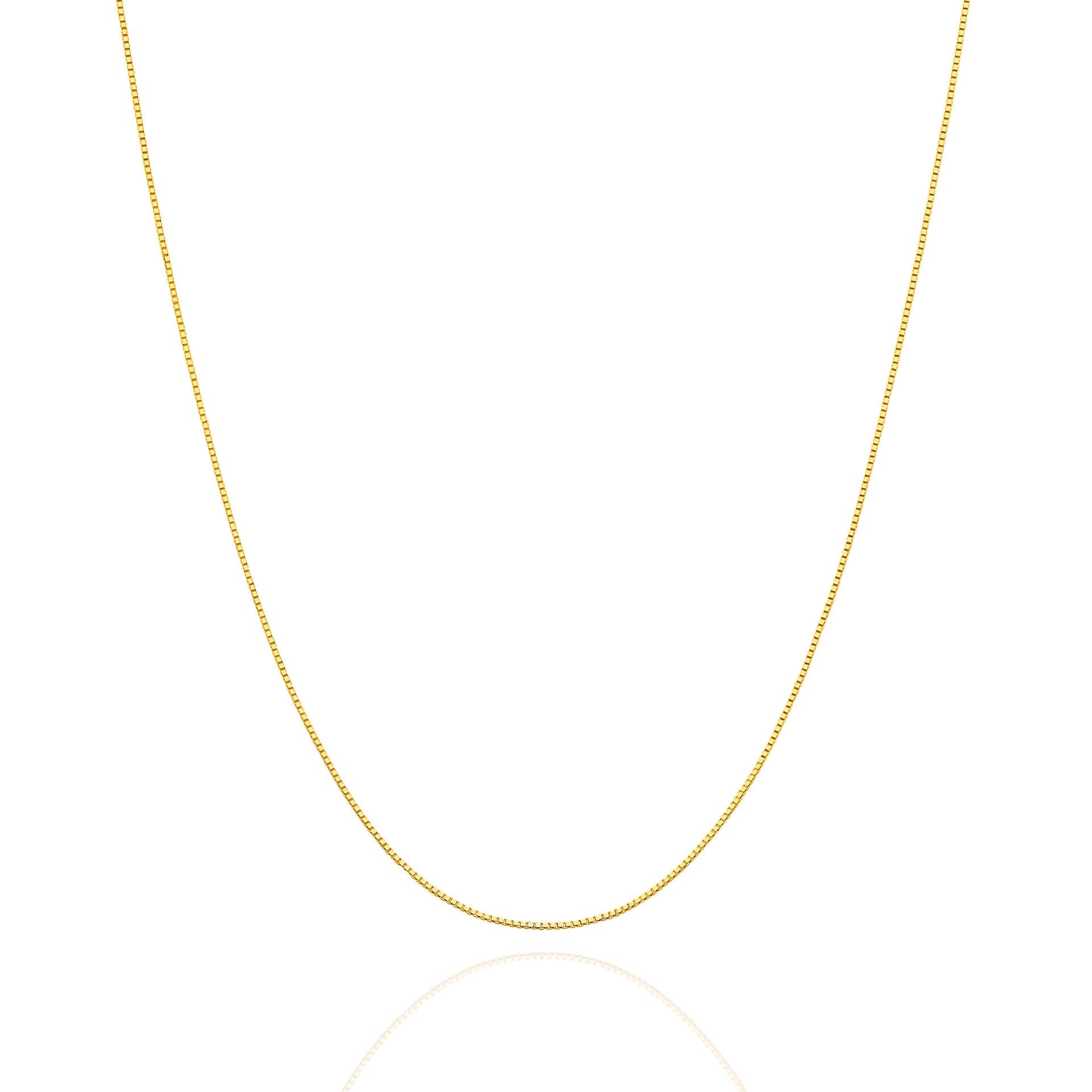 Yellow Gold 0.60mm Box Chain - FRONT