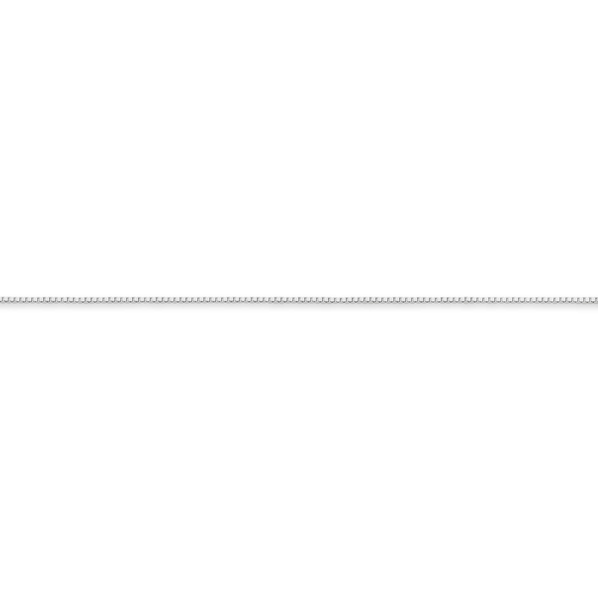 White Gold 0.80mm Box Chain - SIDE