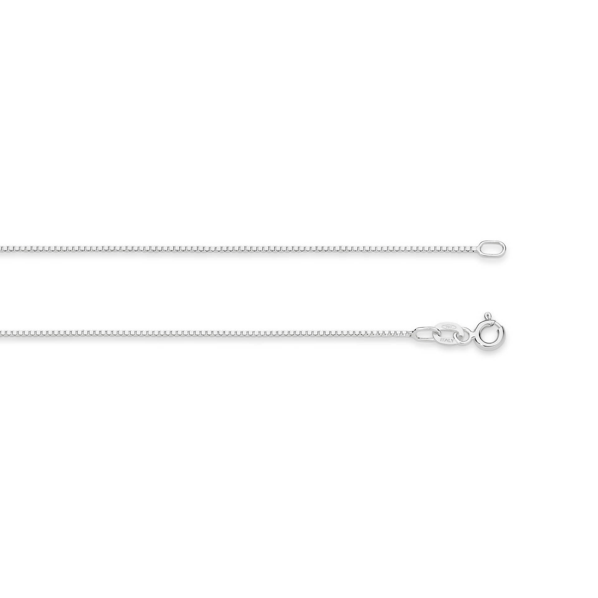 White Gold 0.80mm Box Chain - TOP