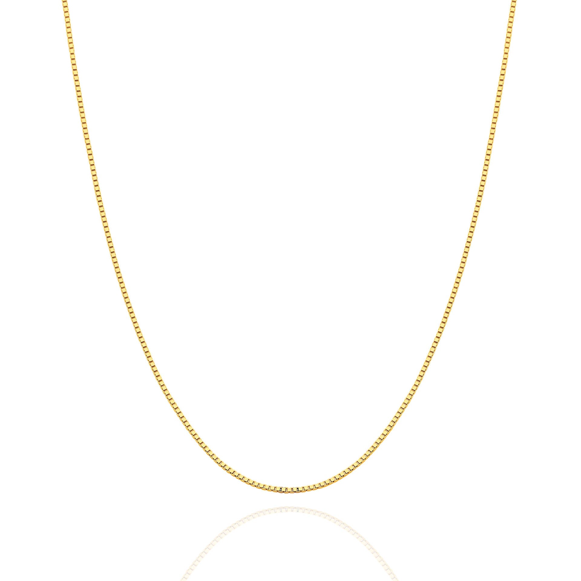 Yellow Gold 0.80mm Box Chain - FRONT