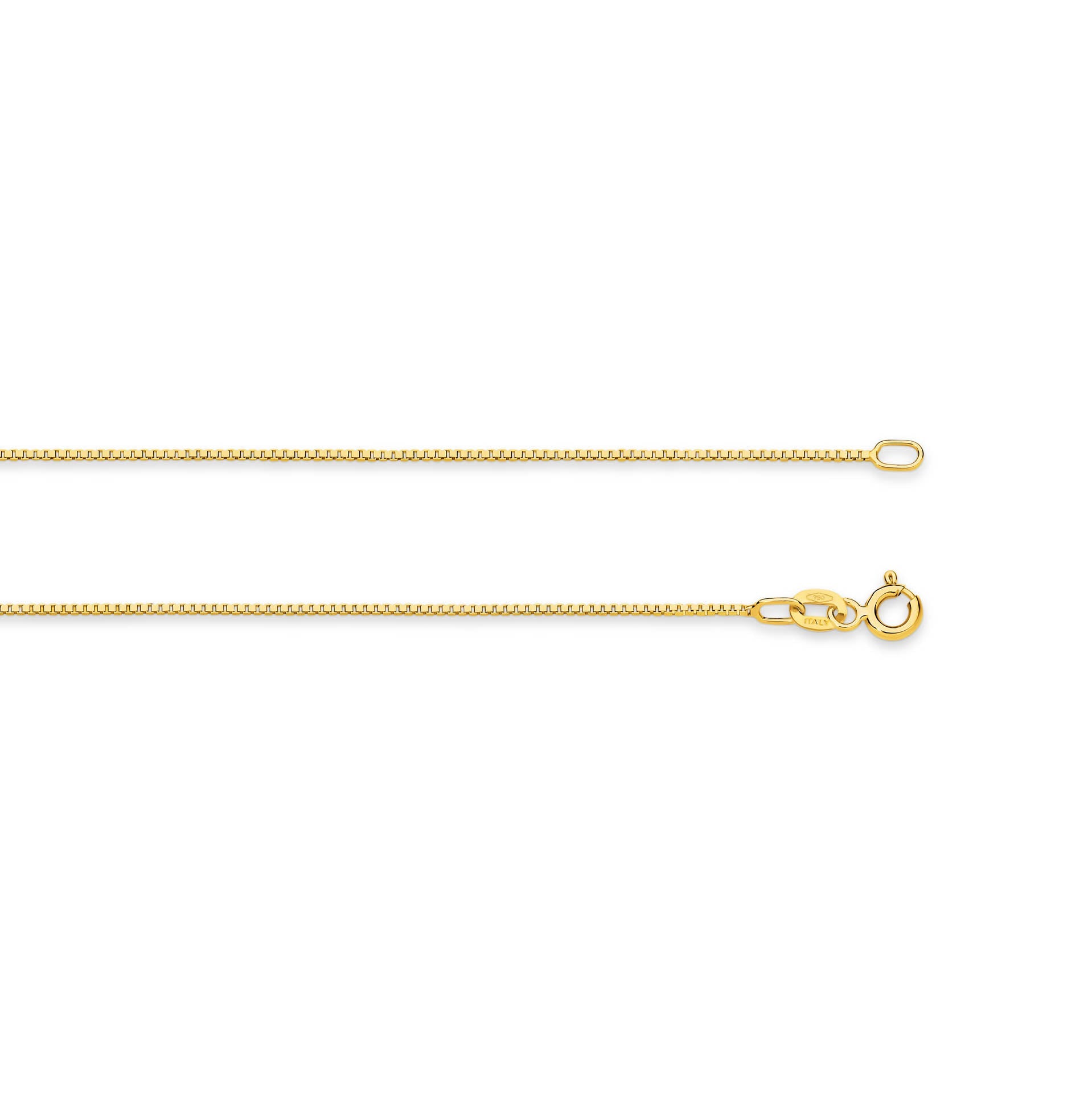 Yellow Gold 0.80mm Box Chain - TOP