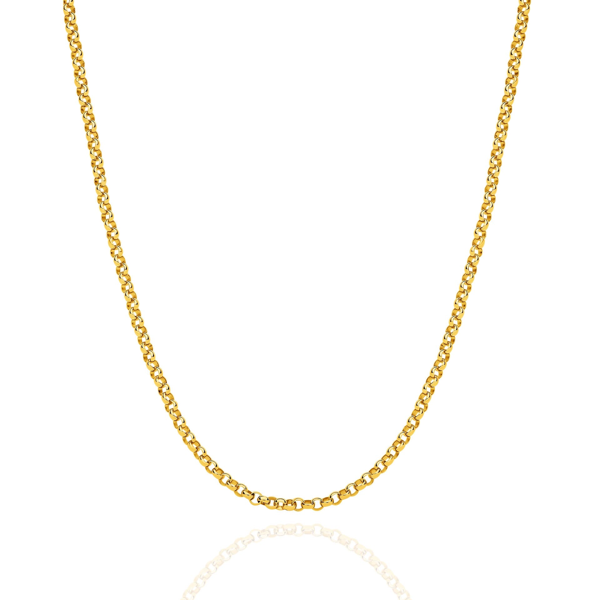 Yellow Gold 2.34mm Belcher Chain - FRONT