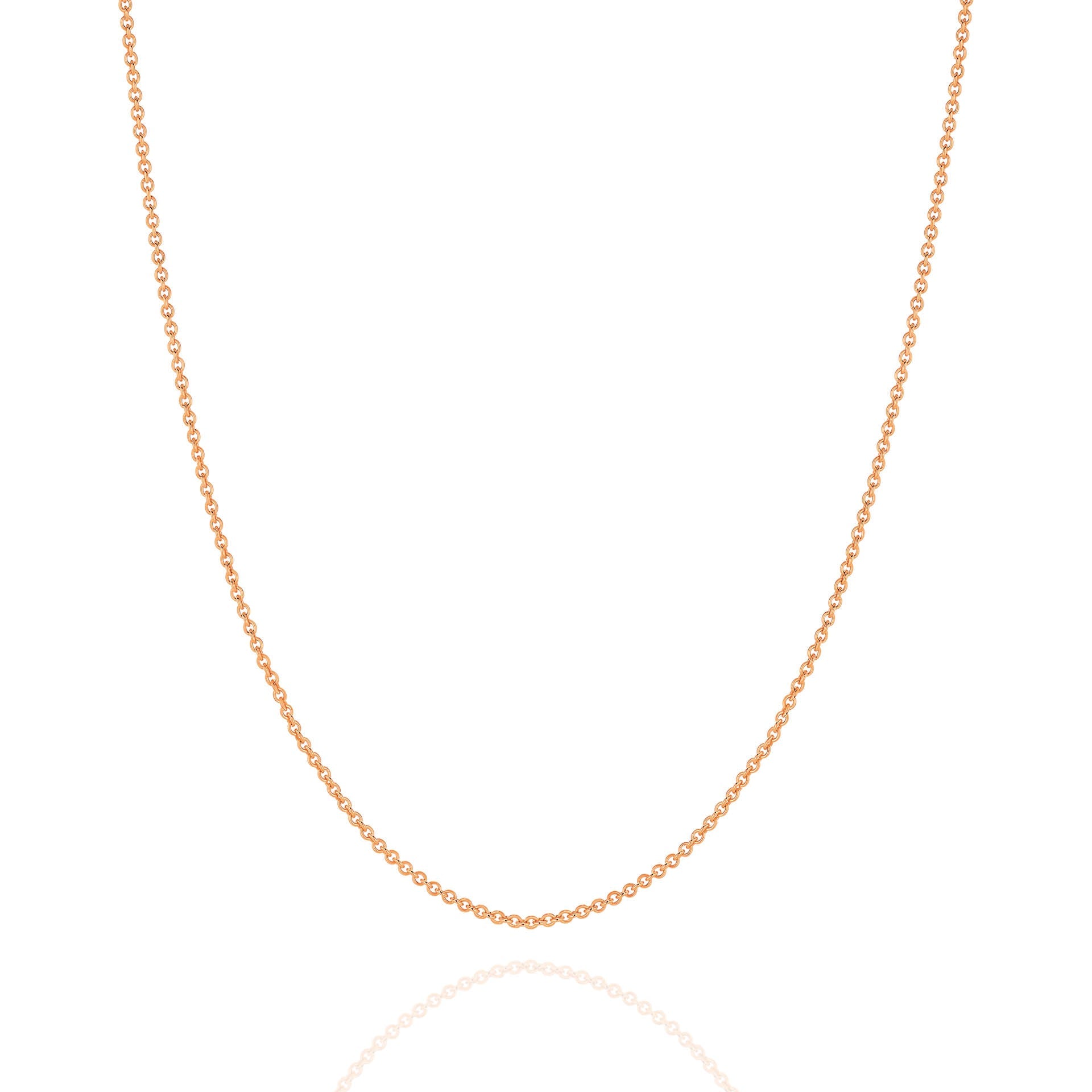 Rose Gold 0.90mm Cable Chain - FRONT