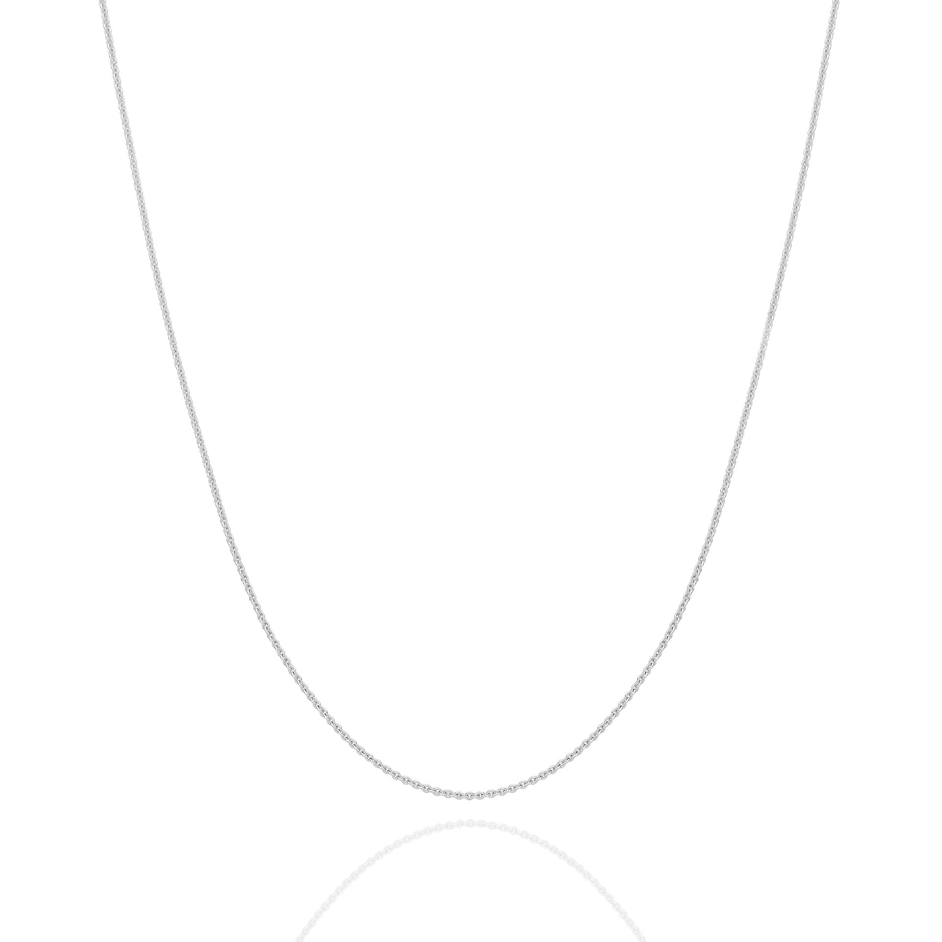 White Gold 0.90mm Cable Chain - FRONT