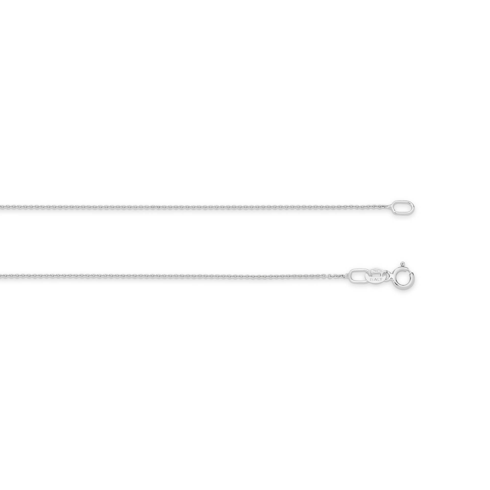 White Gold 0.90mm Cable Chain - TOP