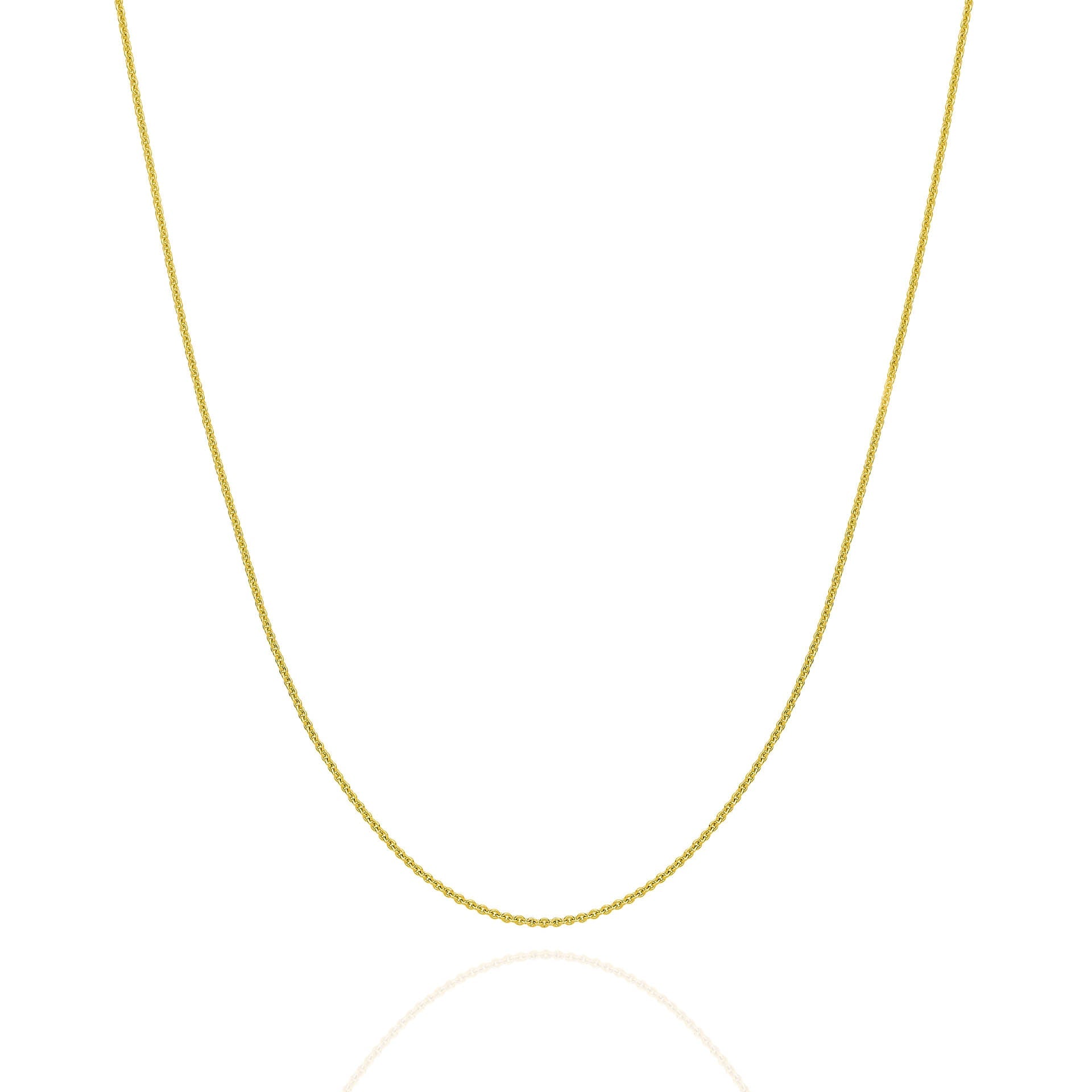 Yellow Gold 0.90mm Cable Chain - FRONT