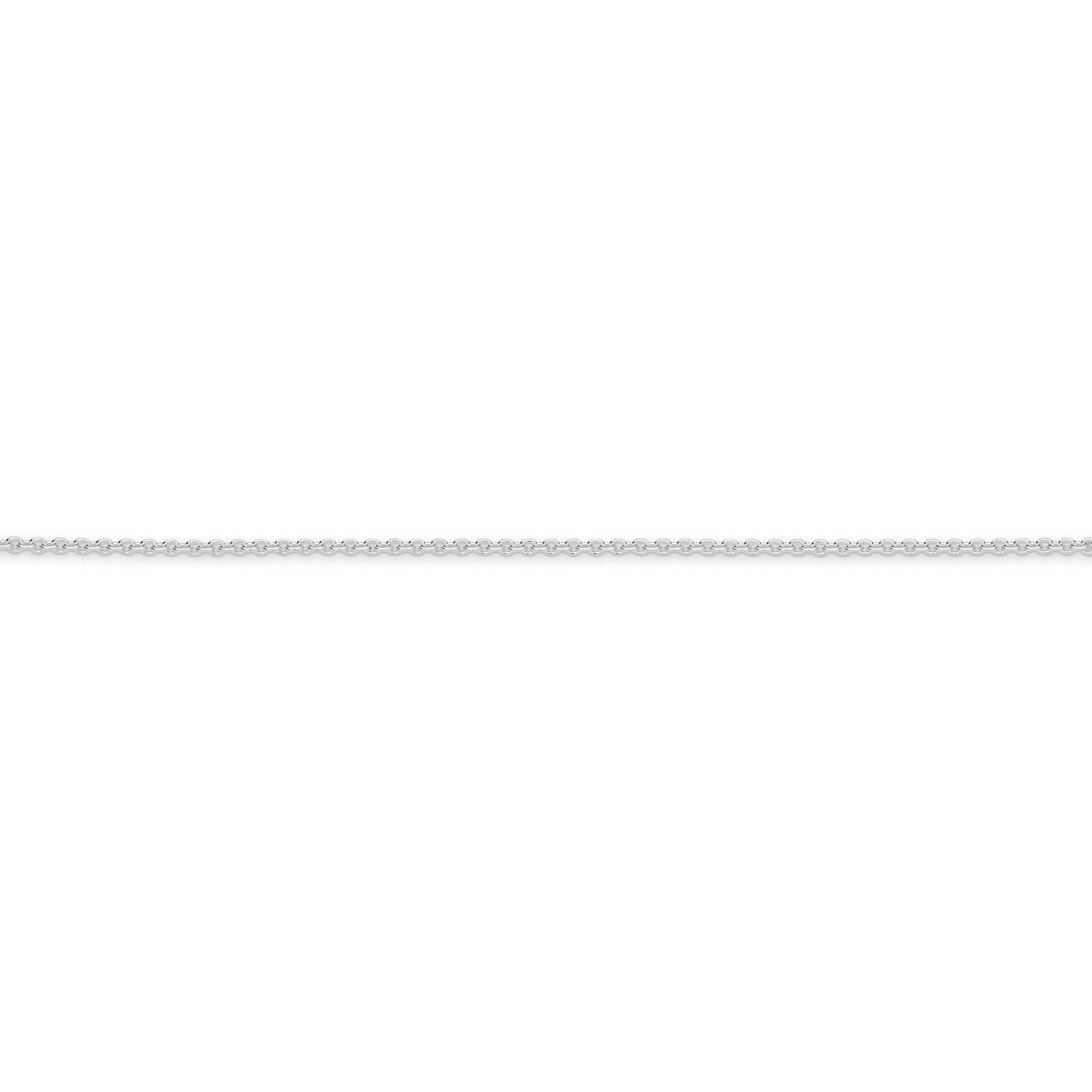 White Gold 1.58mm Cable Chain - SIDE
