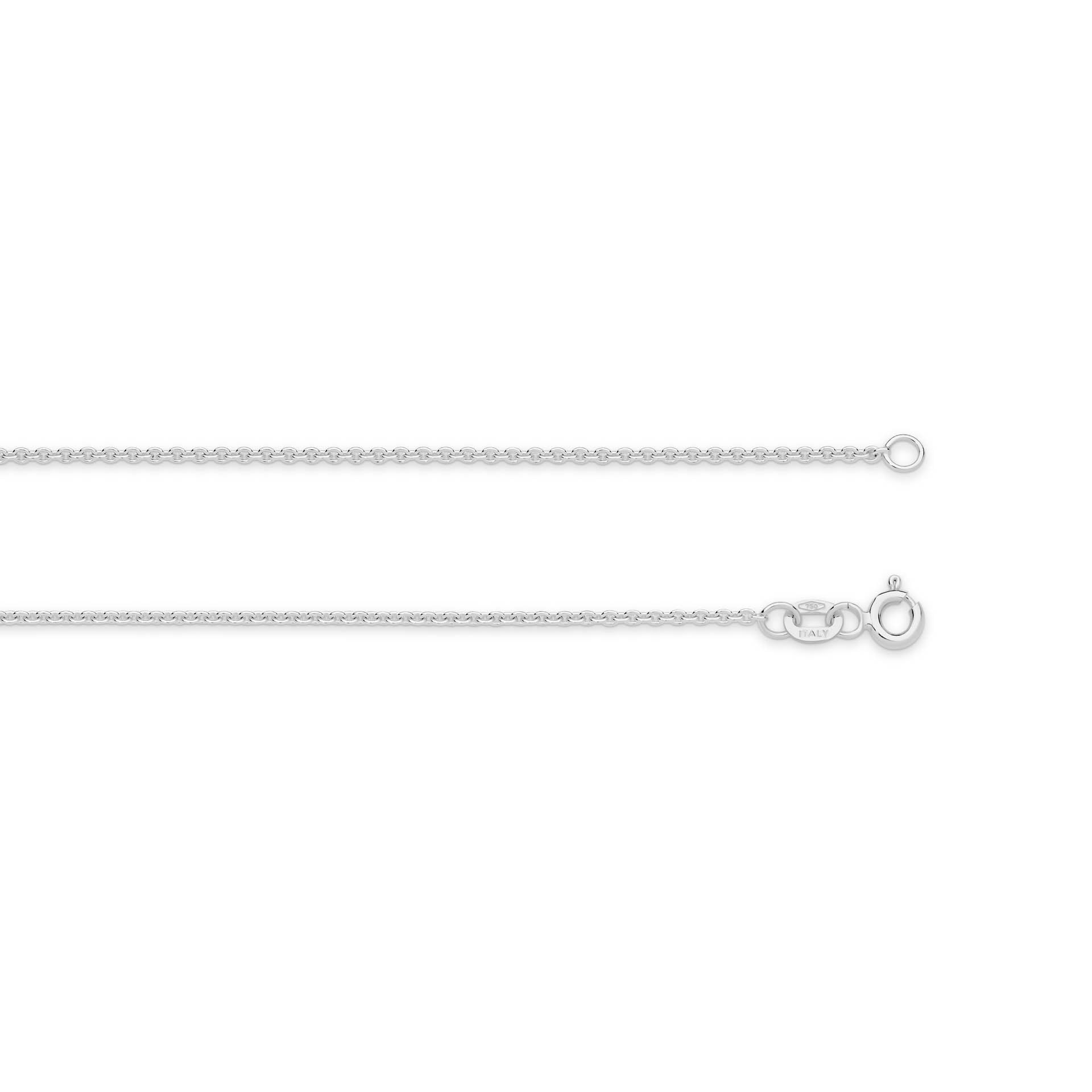 White Gold 1.58mm Cable Chain - TOP