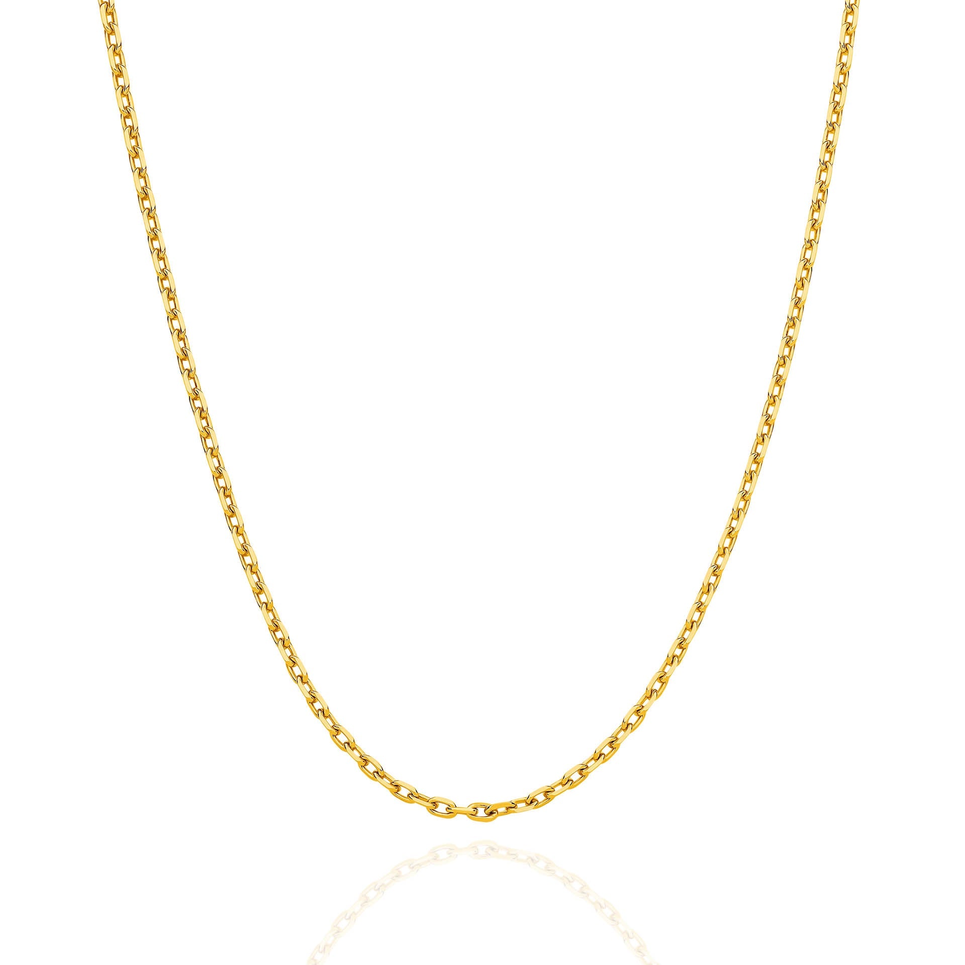 Yellow Gold 2.20mm Diamond Cut Anchor Chain - FRONT