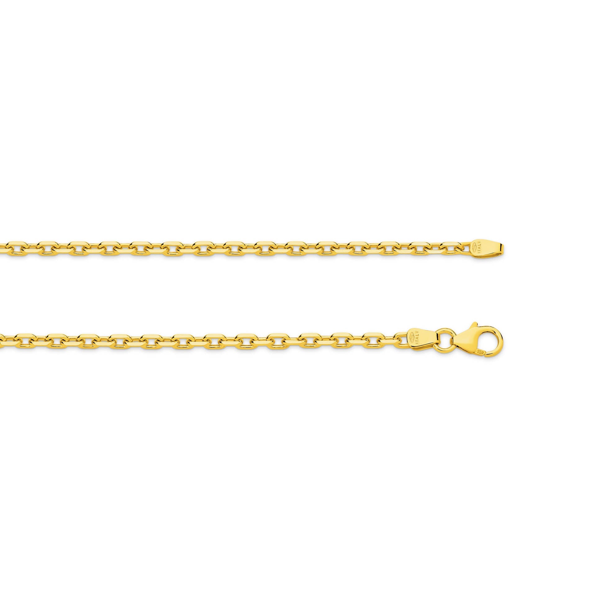 Yellow Gold 2.54mm Diamond Cut Anchor Chain - TOP