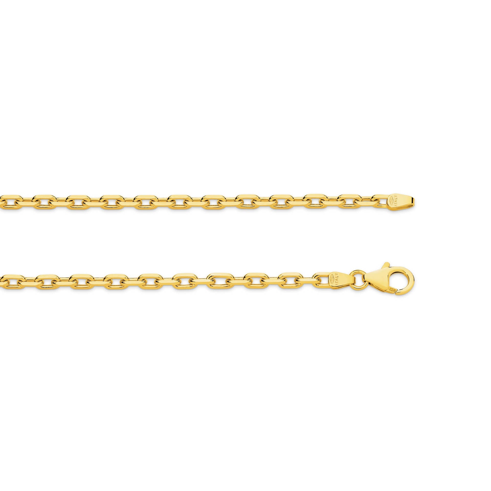 Yellow Gold 3.02mm Diamond Cut Anchor Chain - TOP