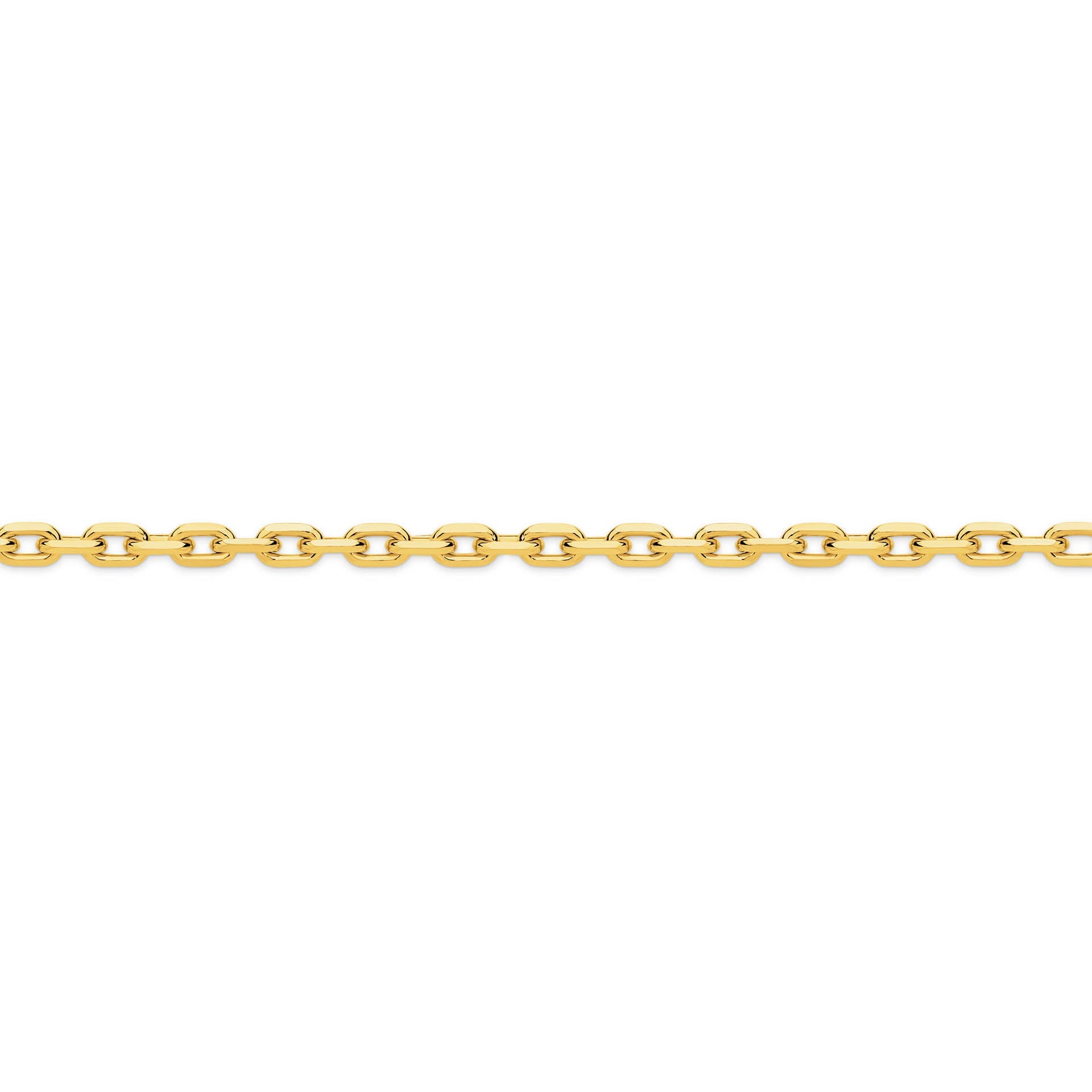 Yellow Gold 3.60mm Diamond Cut Anchor Chain - SIDE