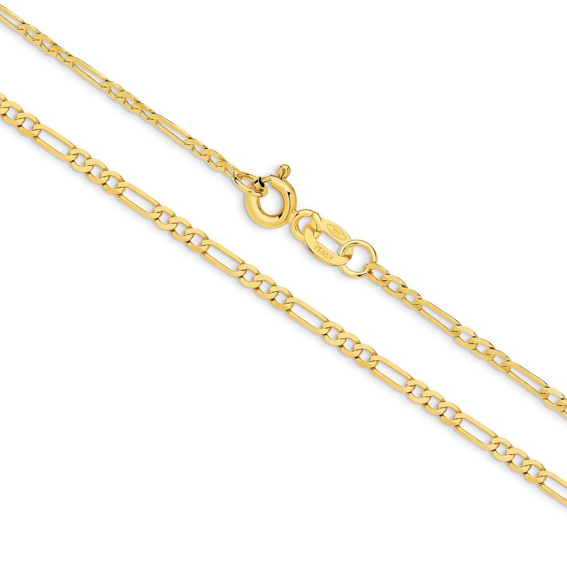 Yellow Gold 1.92mm Flat Diamond Cut Figaro 1+3 Chain - MAIN