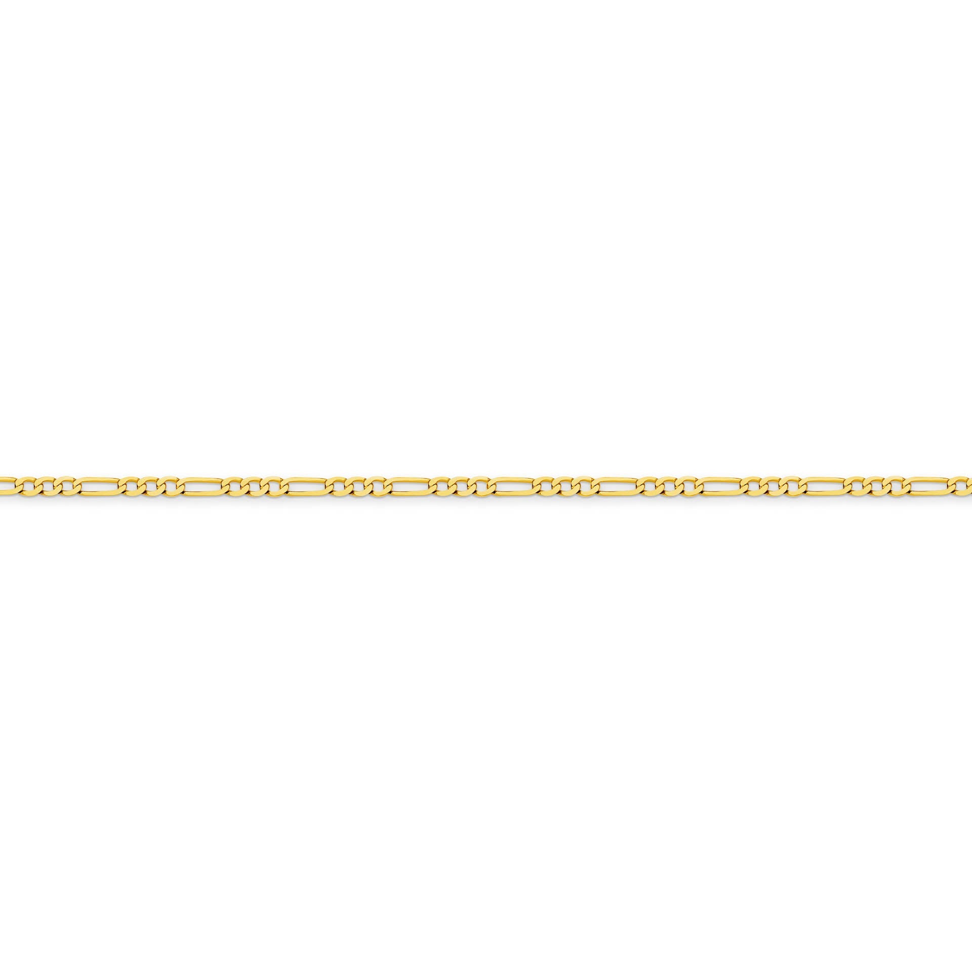 Yellow Gold 1.92mm Flat Diamond Cut Figaro 1+3 Chain - SIDE