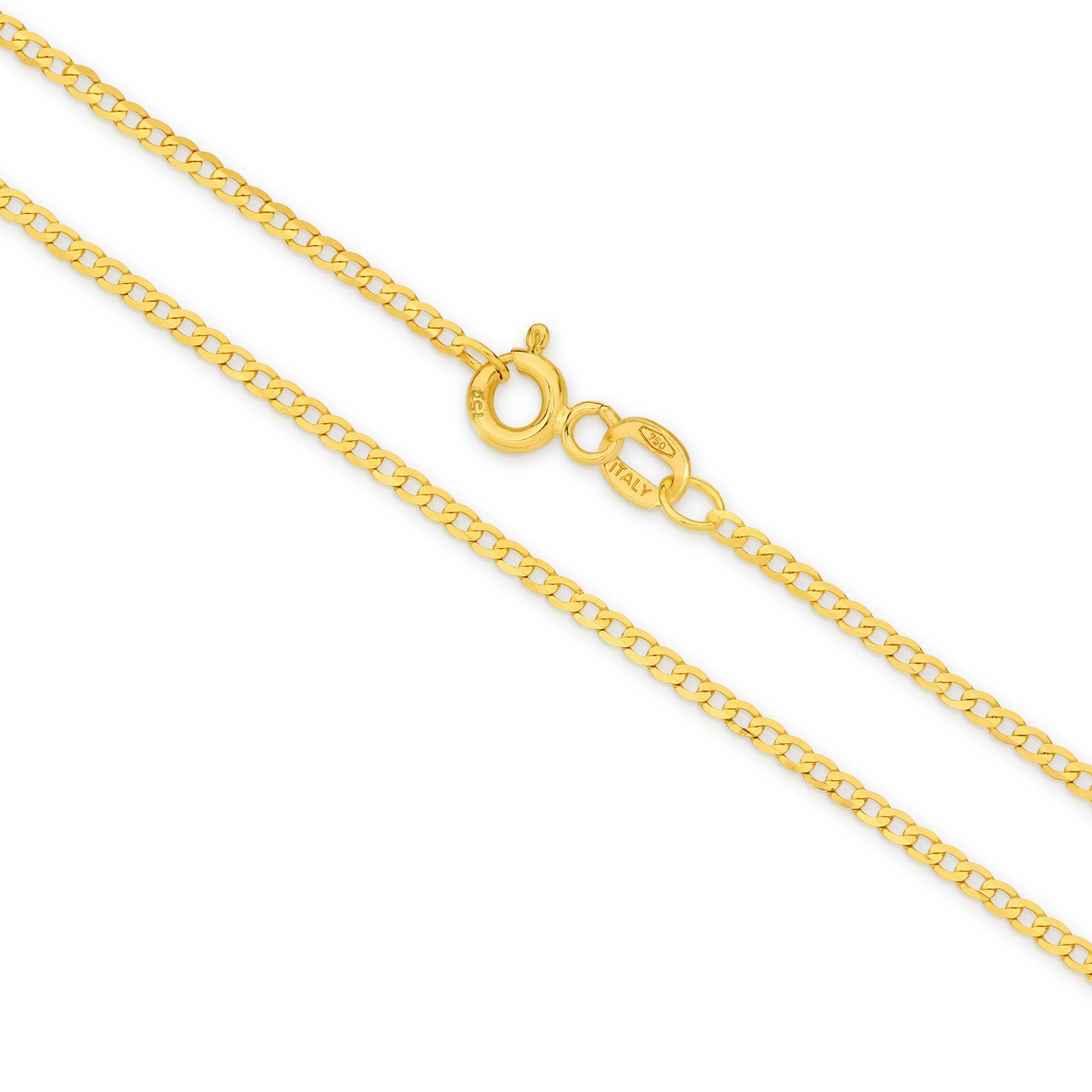 Yellow Gold 1.54mm Flat Curb Chain - MAIN