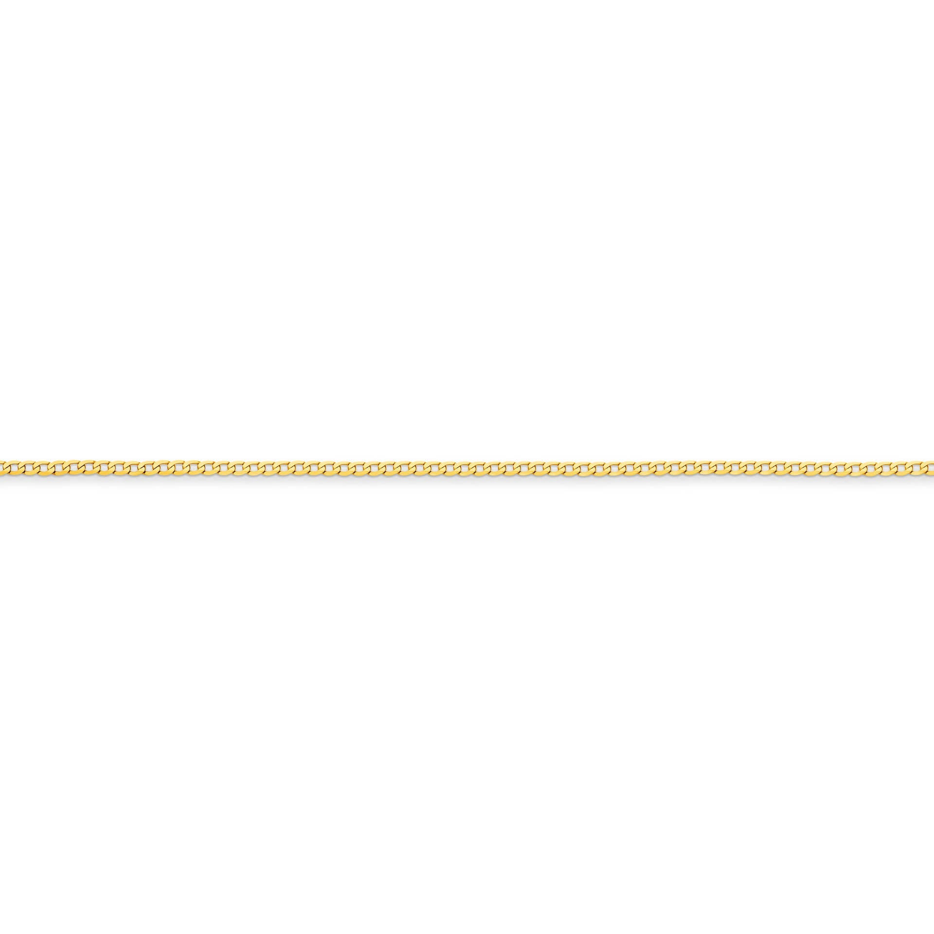 Yellow Gold 1.54mm Flat Curb Chain - SIDE