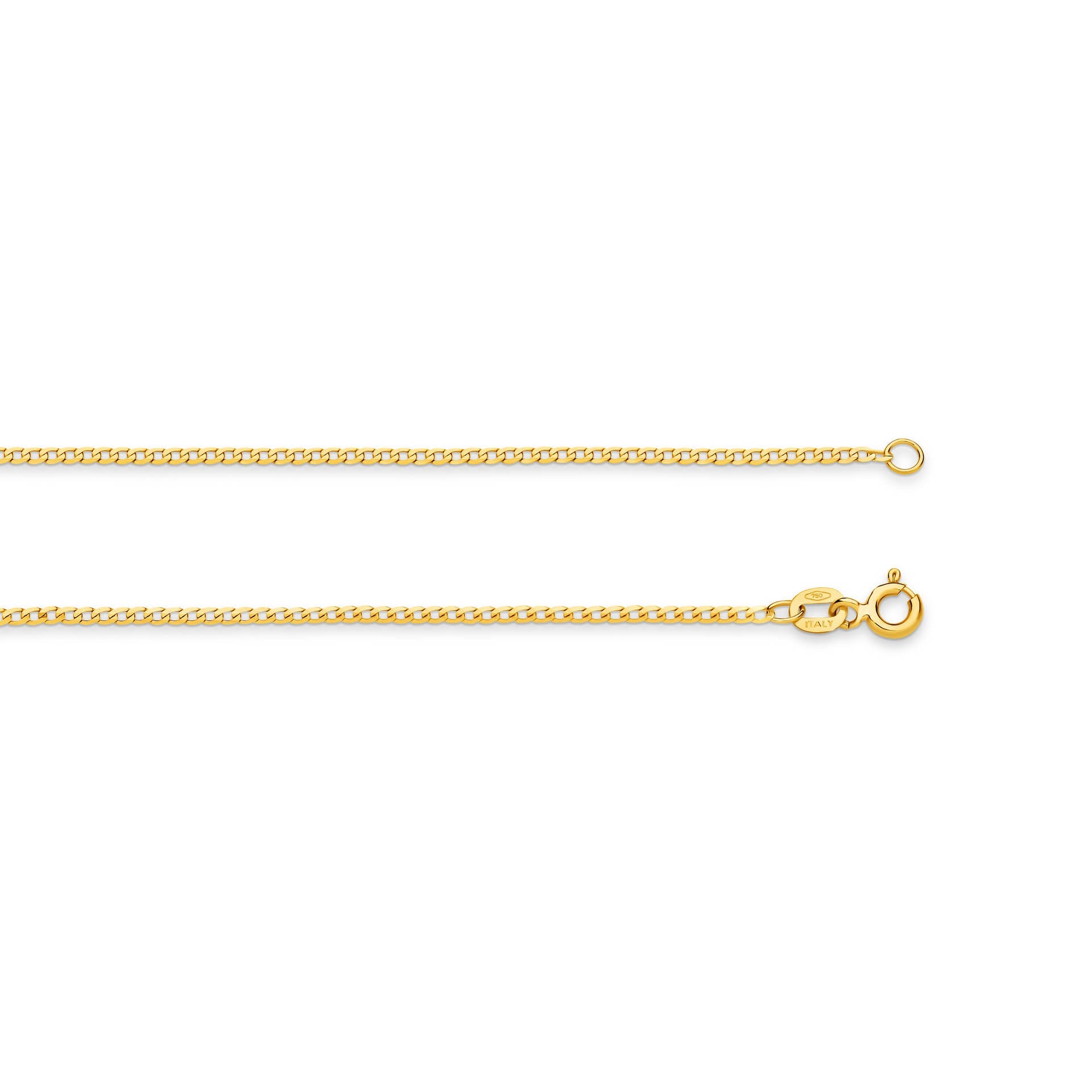 Yellow Gold 1.54mm Flat Curb Chain - TOP