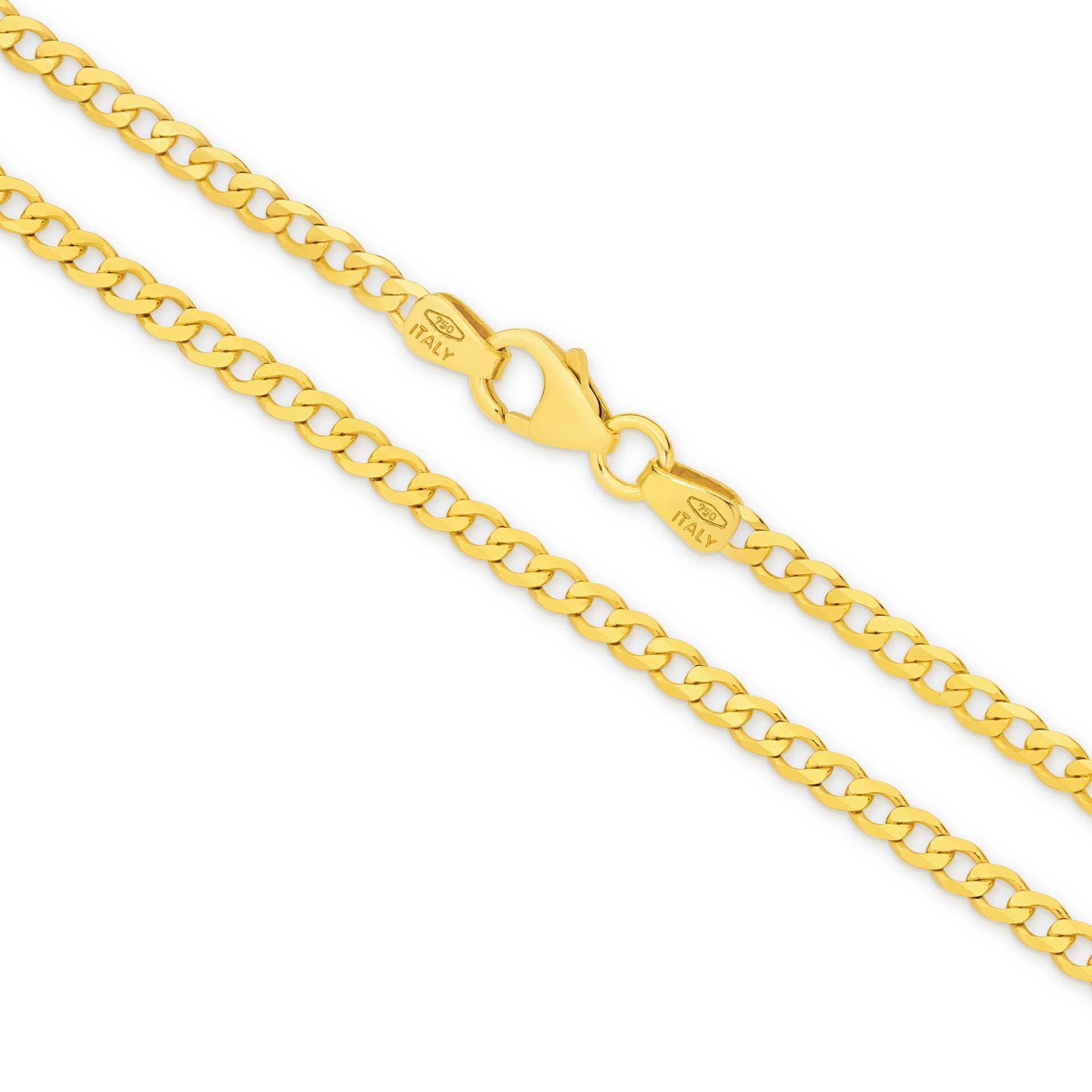 Yellow Gold 2.4mm Flat Curb Chain - MAIN