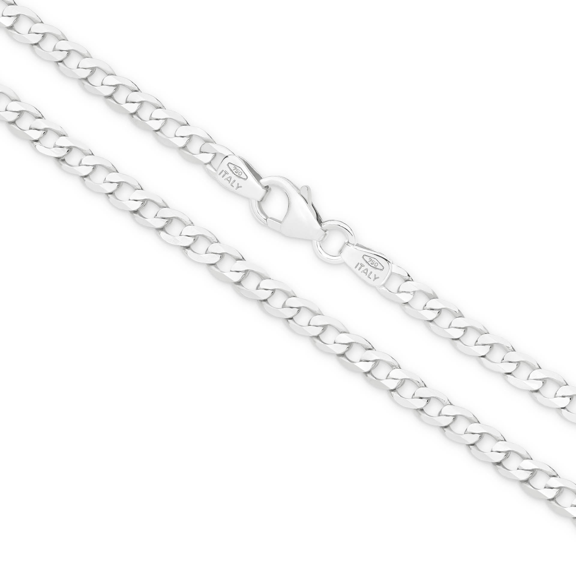 White Gold 3.06mm Flat Curb Chain - MAIN