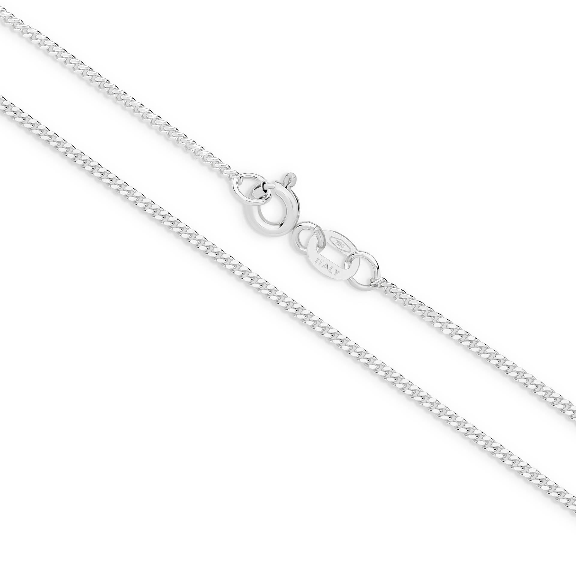 White Gold 1.4mm Diamond Cut Curb Chain - MAIN
