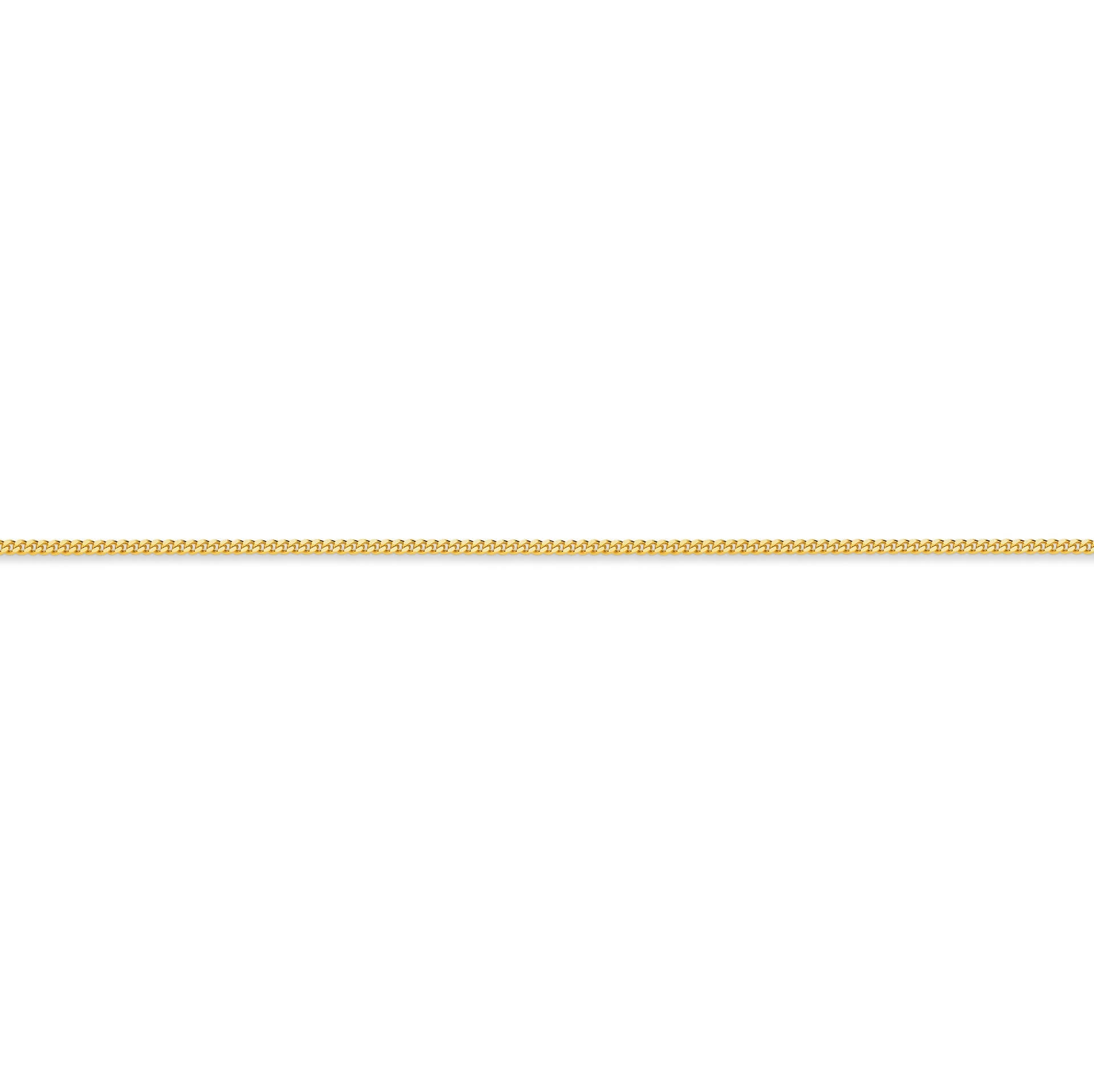 Yellow Gold 1.4mm Diamond Cut Curb Chain - SIDE