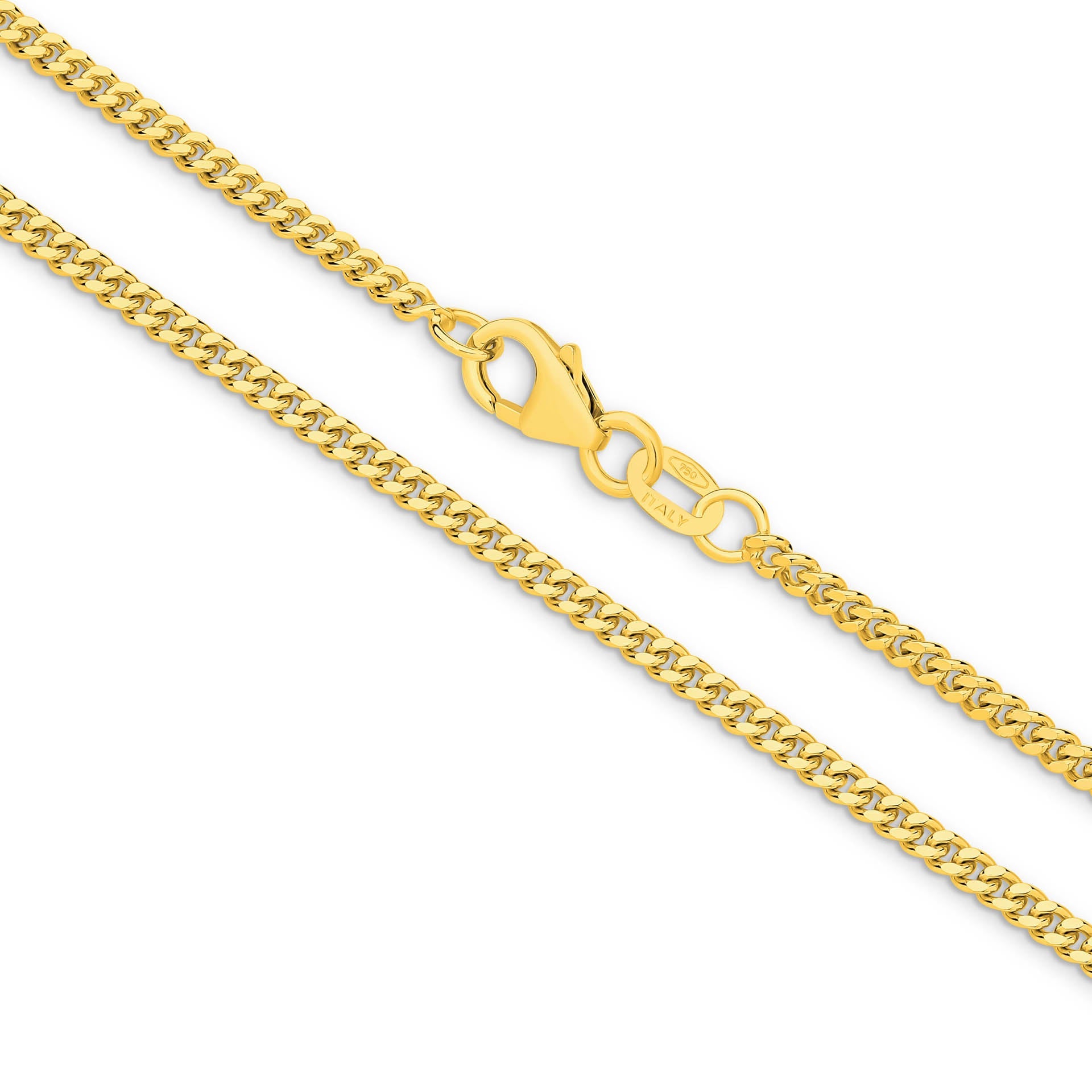 Yellow Gold 2.16mm Diamond Cut Curb Chain - MAIN