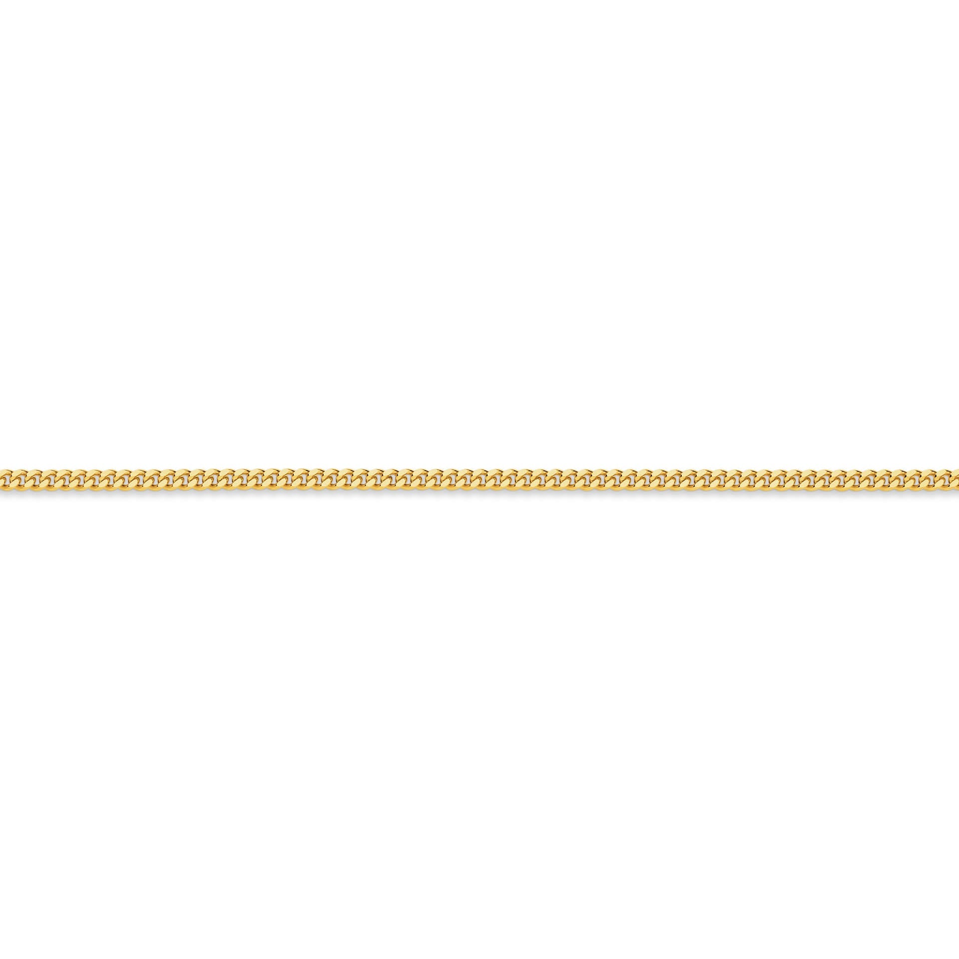 Yellow Gold 2.16mm Diamond Cut Curb Chain - SIDE