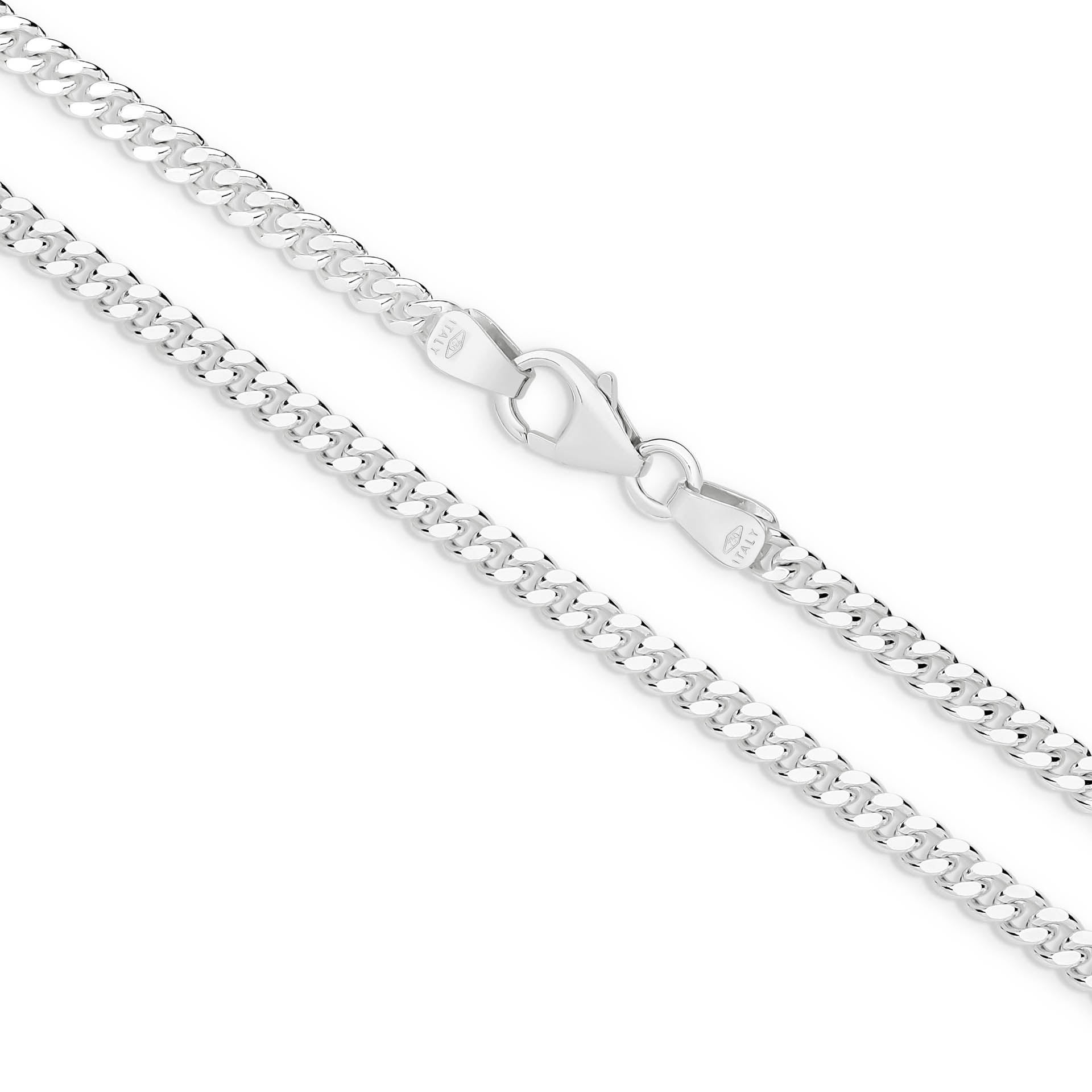 White Gold 2.8mm Diamond Cut Curb Chain - MAIN