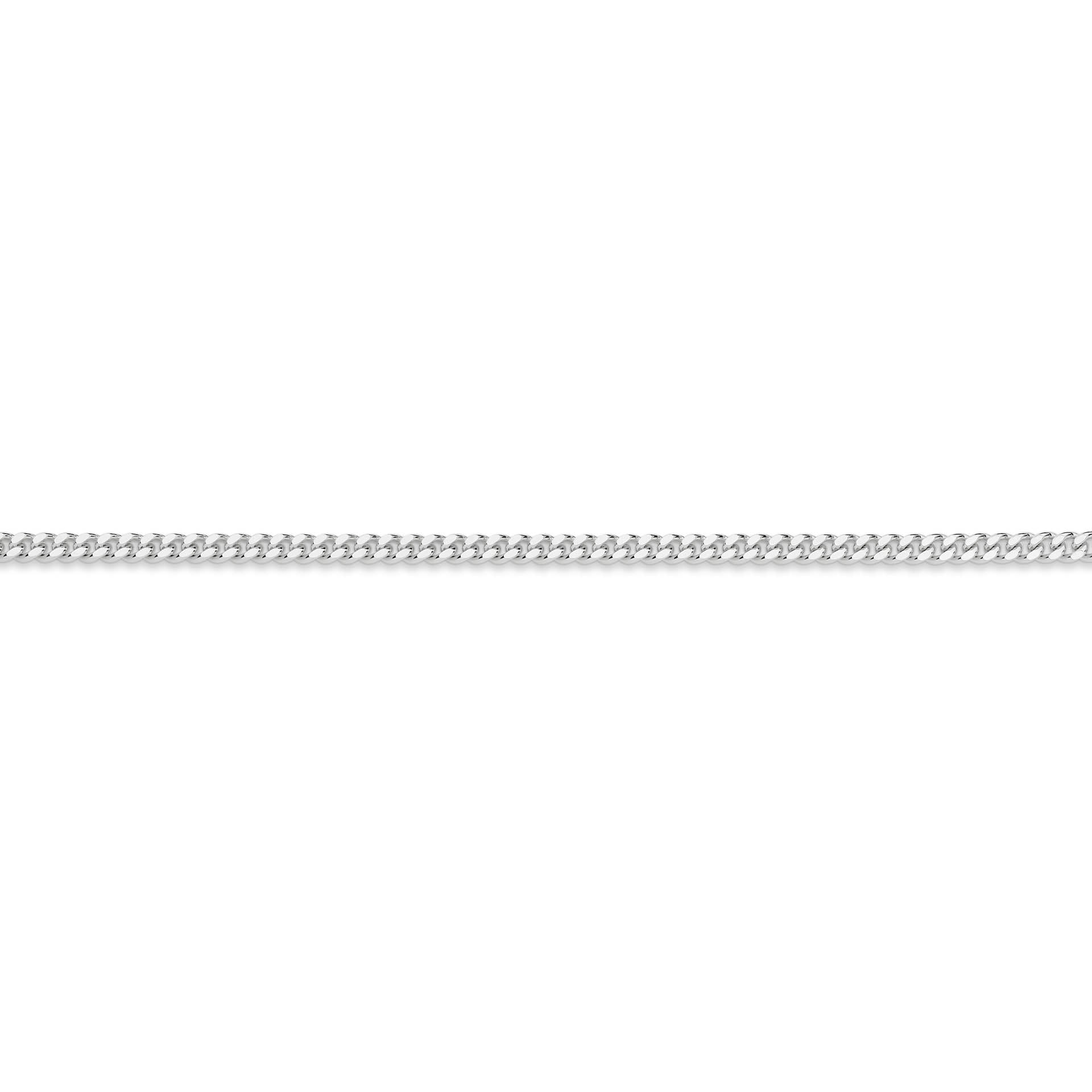 White Gold 2.8mm Diamond Cut Curb Chain - SIDE
