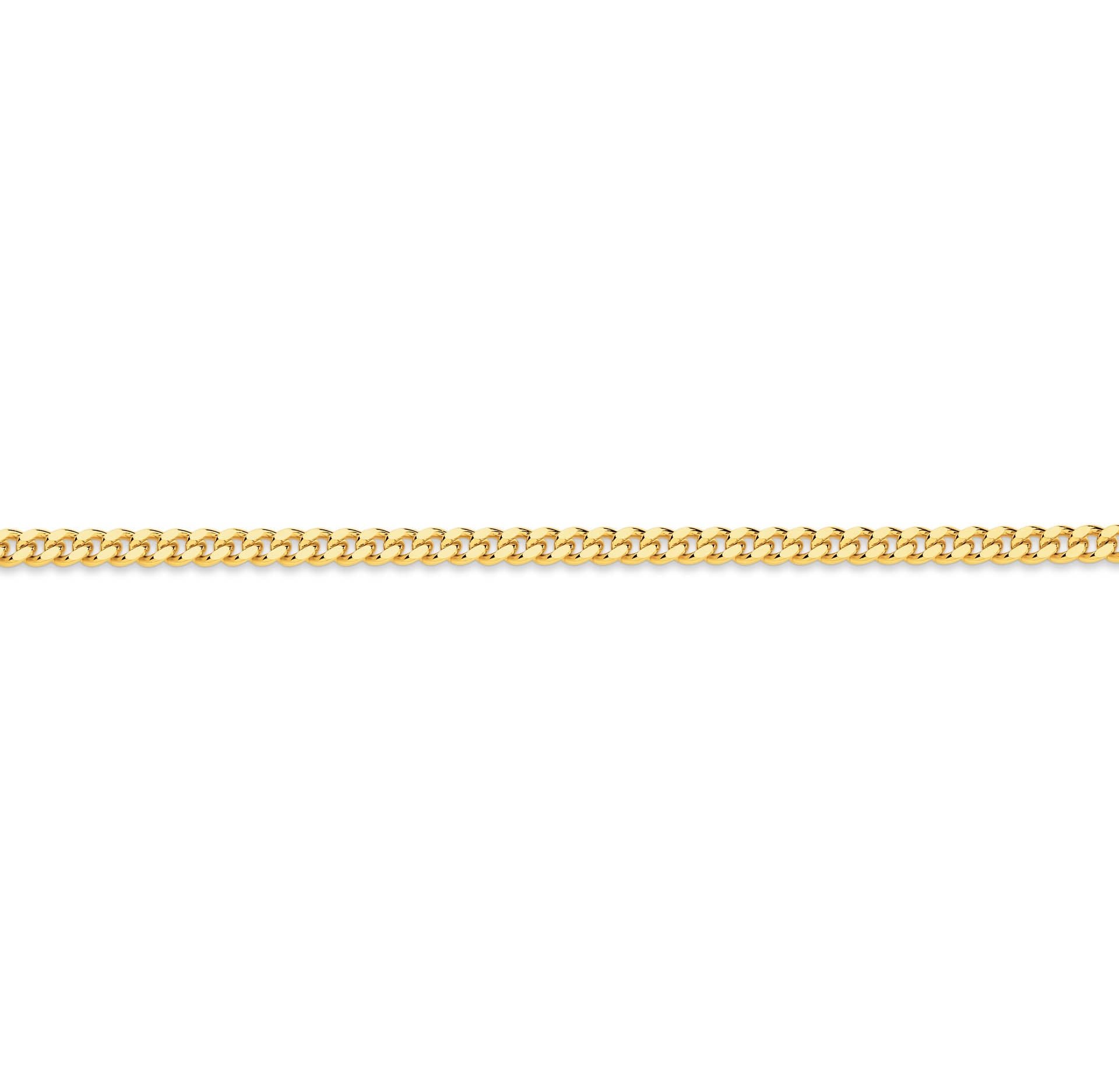 Yellow Gold 3.48mm Diamond Cut Curb Chain - SIDE