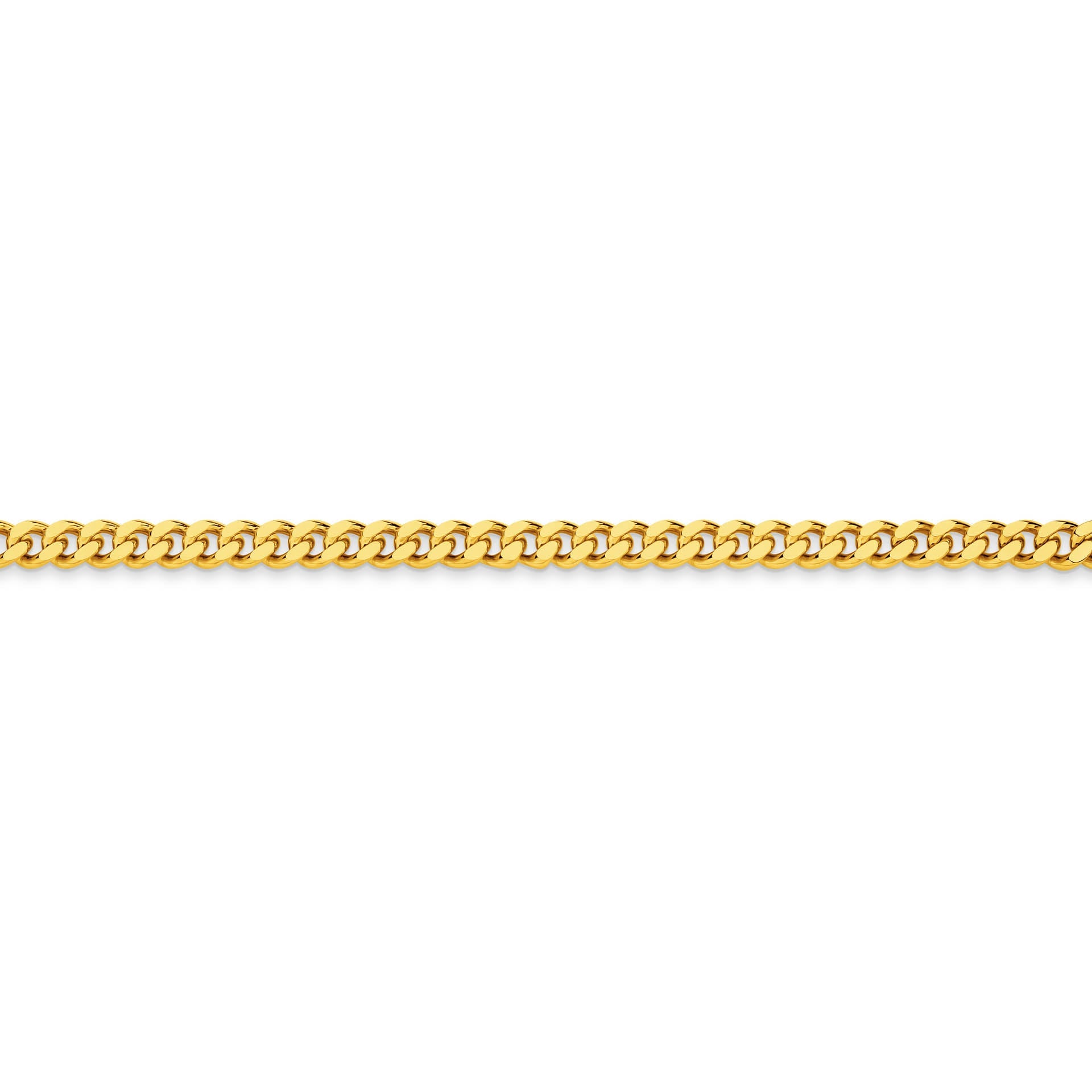 Yellow Gold 4.24mm Diamond Cut Curb Chain - SIDE