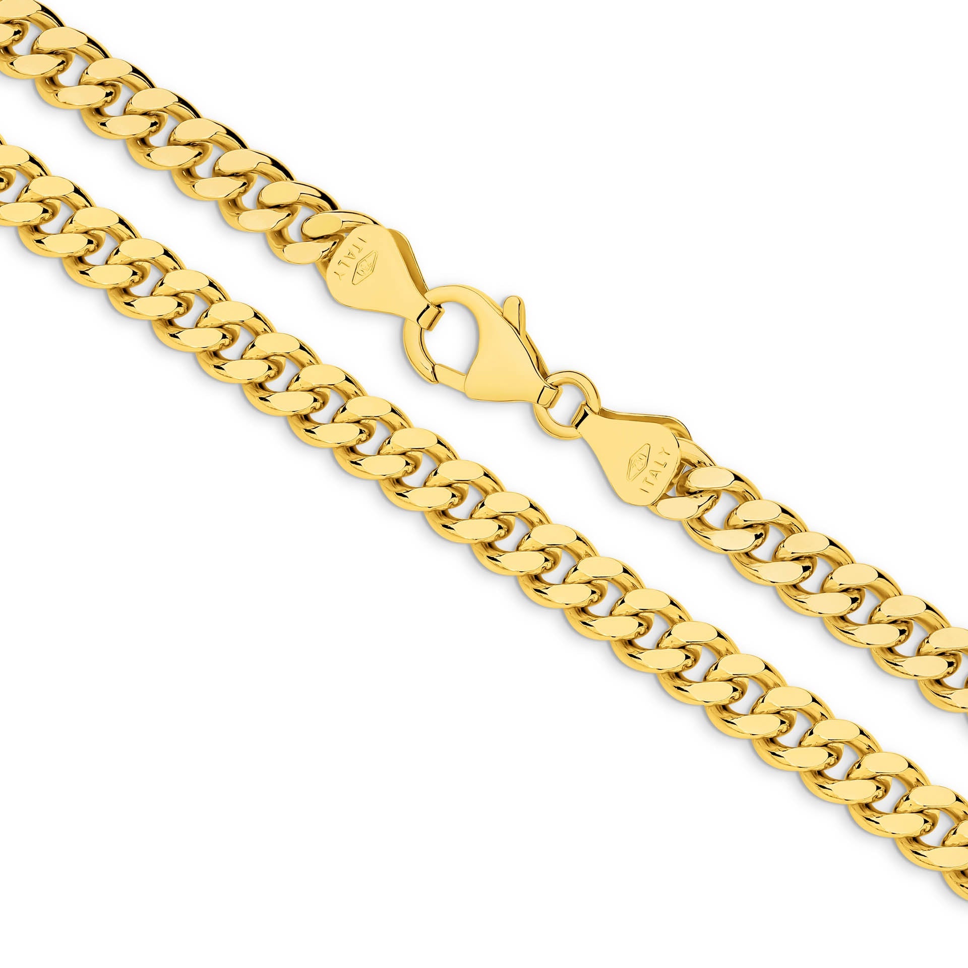 Yellow Gold 5.46mm Diamond Cut Curb Chain - MAIN