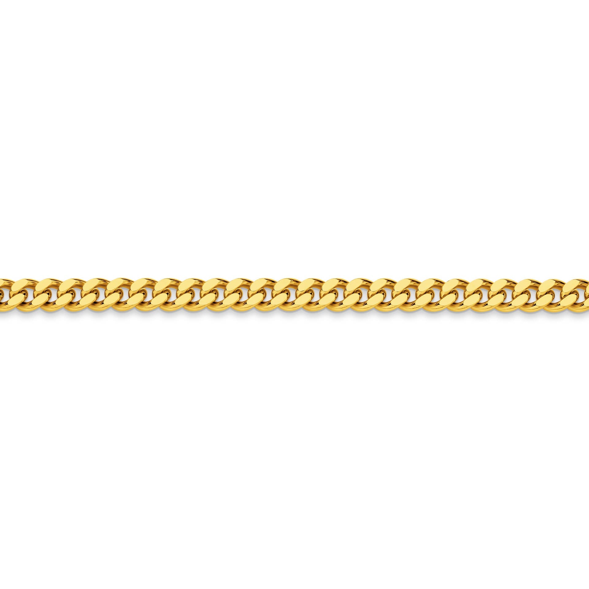 Yellow Gold 5.46mm Diamond Cut Curb Chain - SIDE