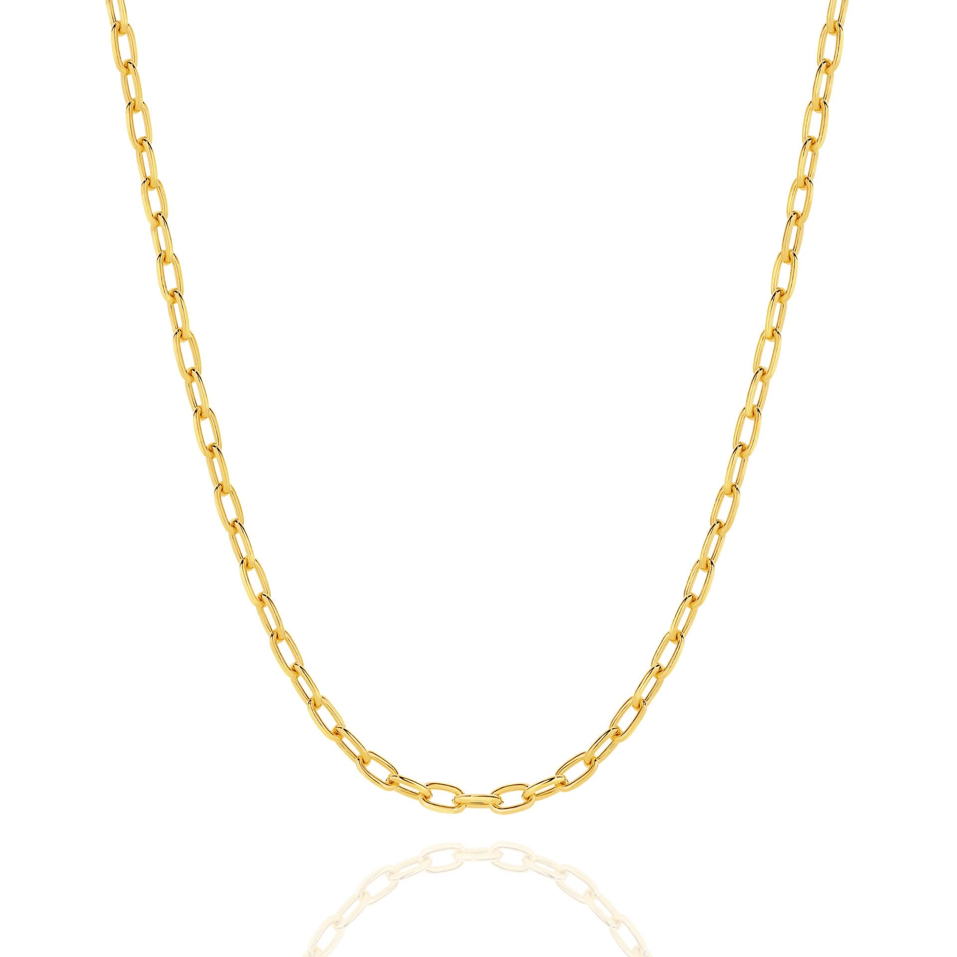Yellow Gold 3.60mm Paper Clip Chain - FRONT