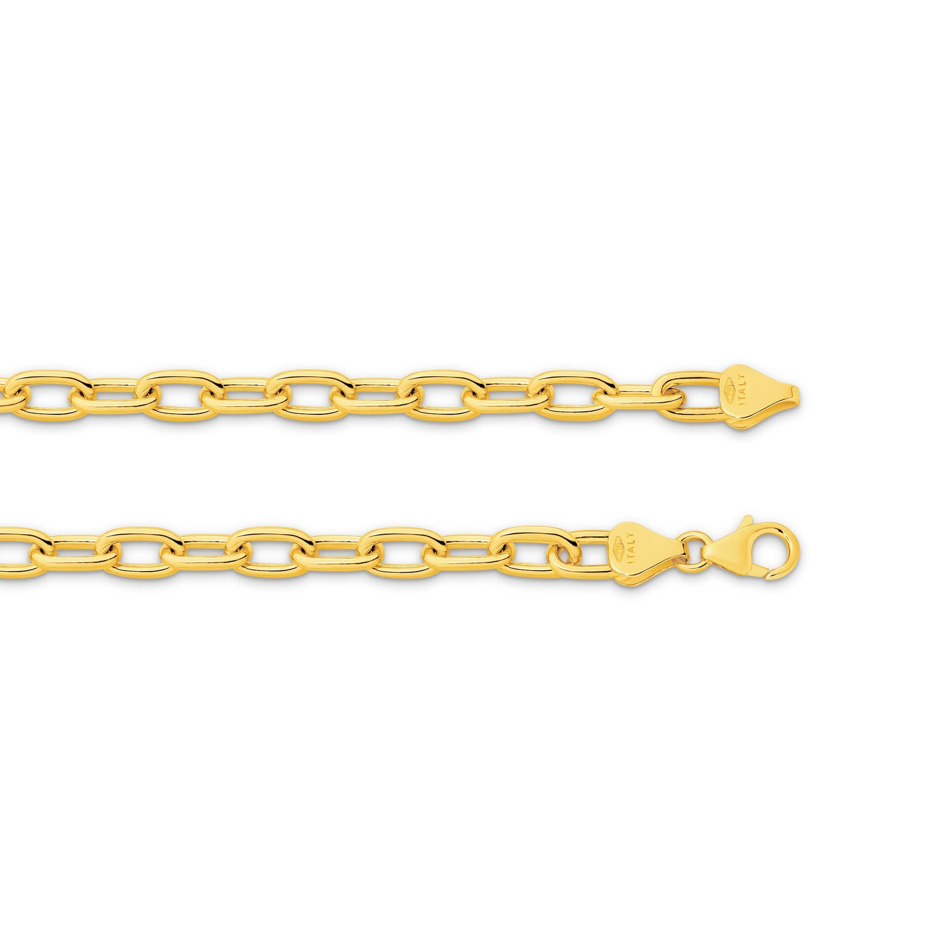 Yellow Gold 5.40mm Paper Clip Chain - TOP