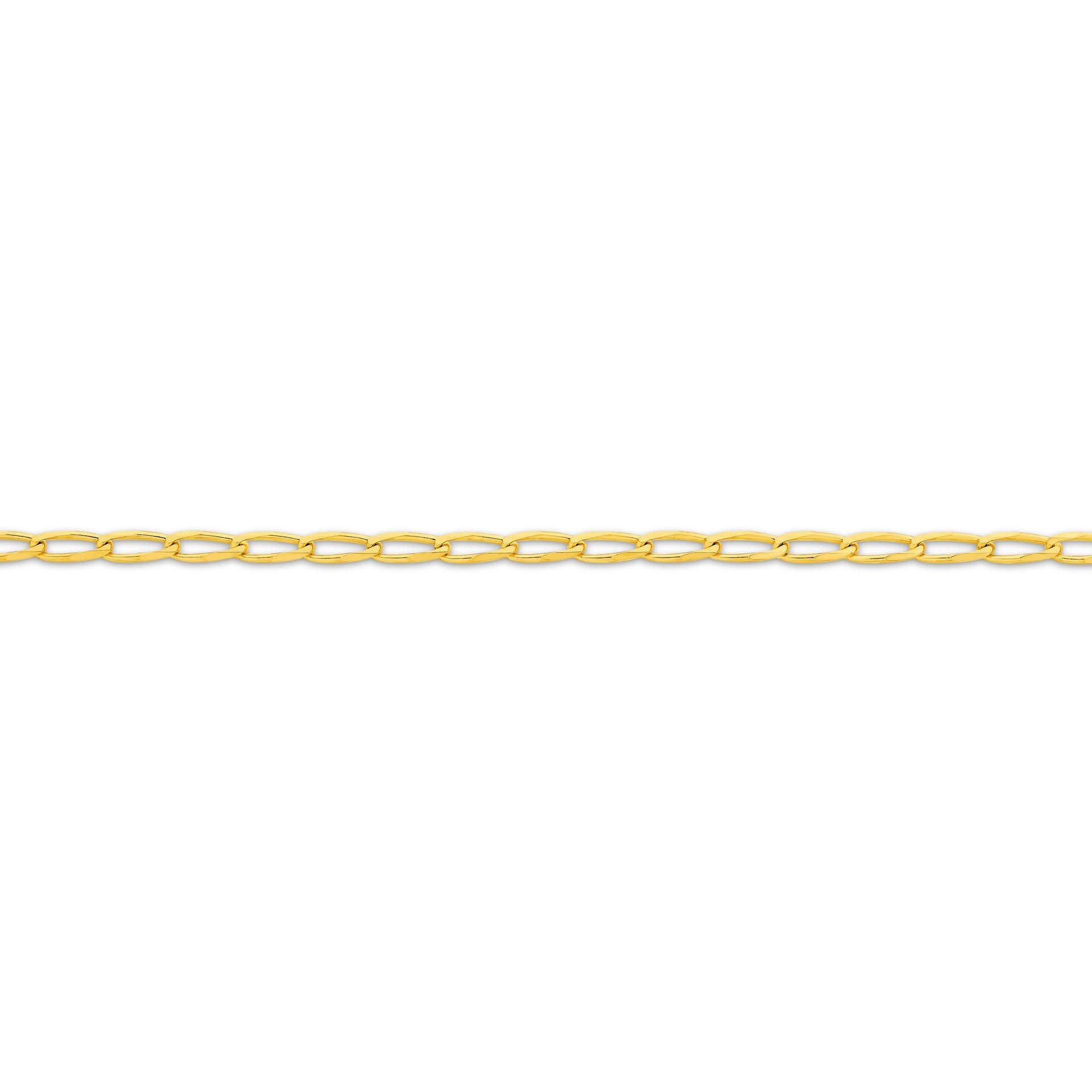 Yellow Gold 2.80mm Flat Curb Chain - SIDE