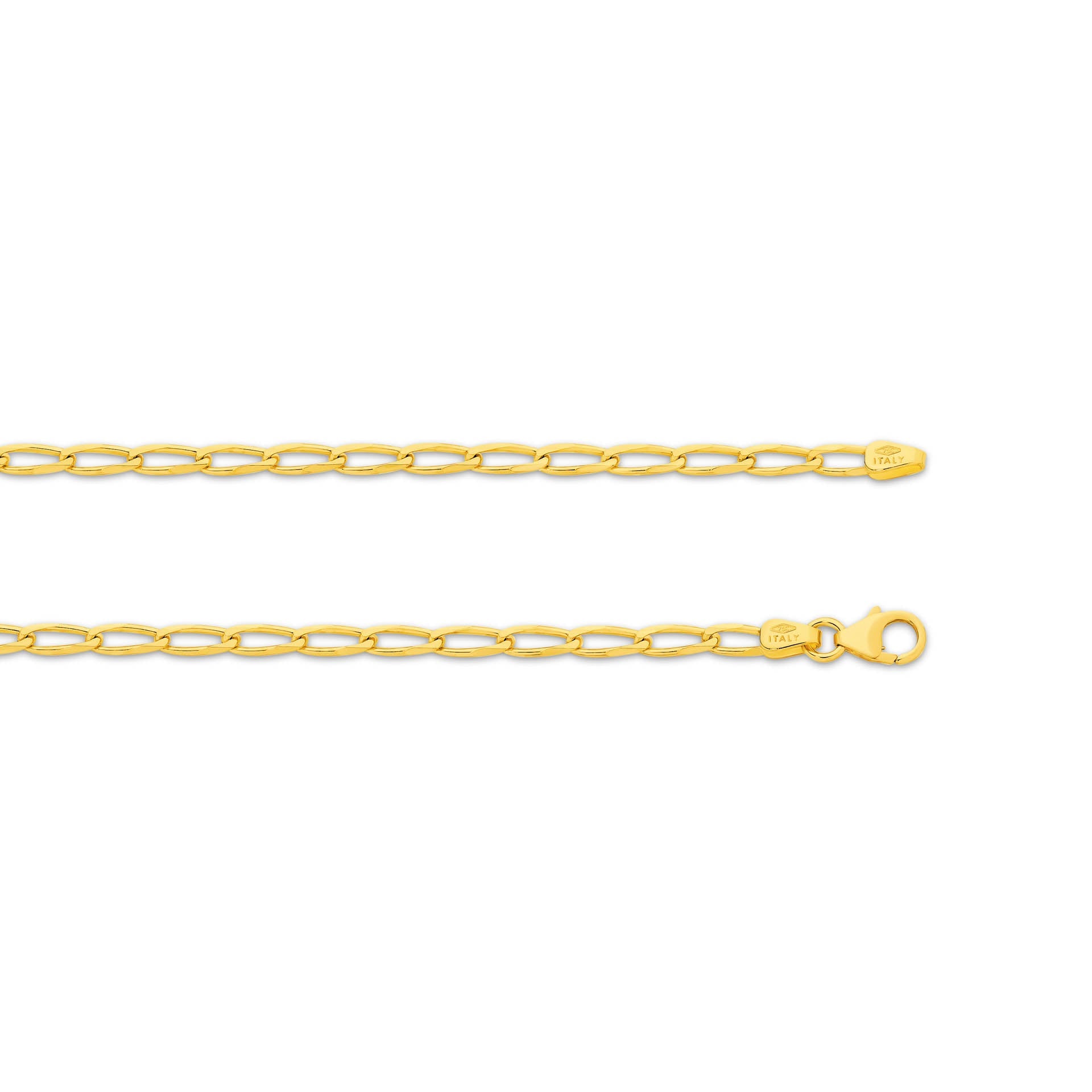 Yellow Gold 2.80mm Flat Curb Chain - TOP