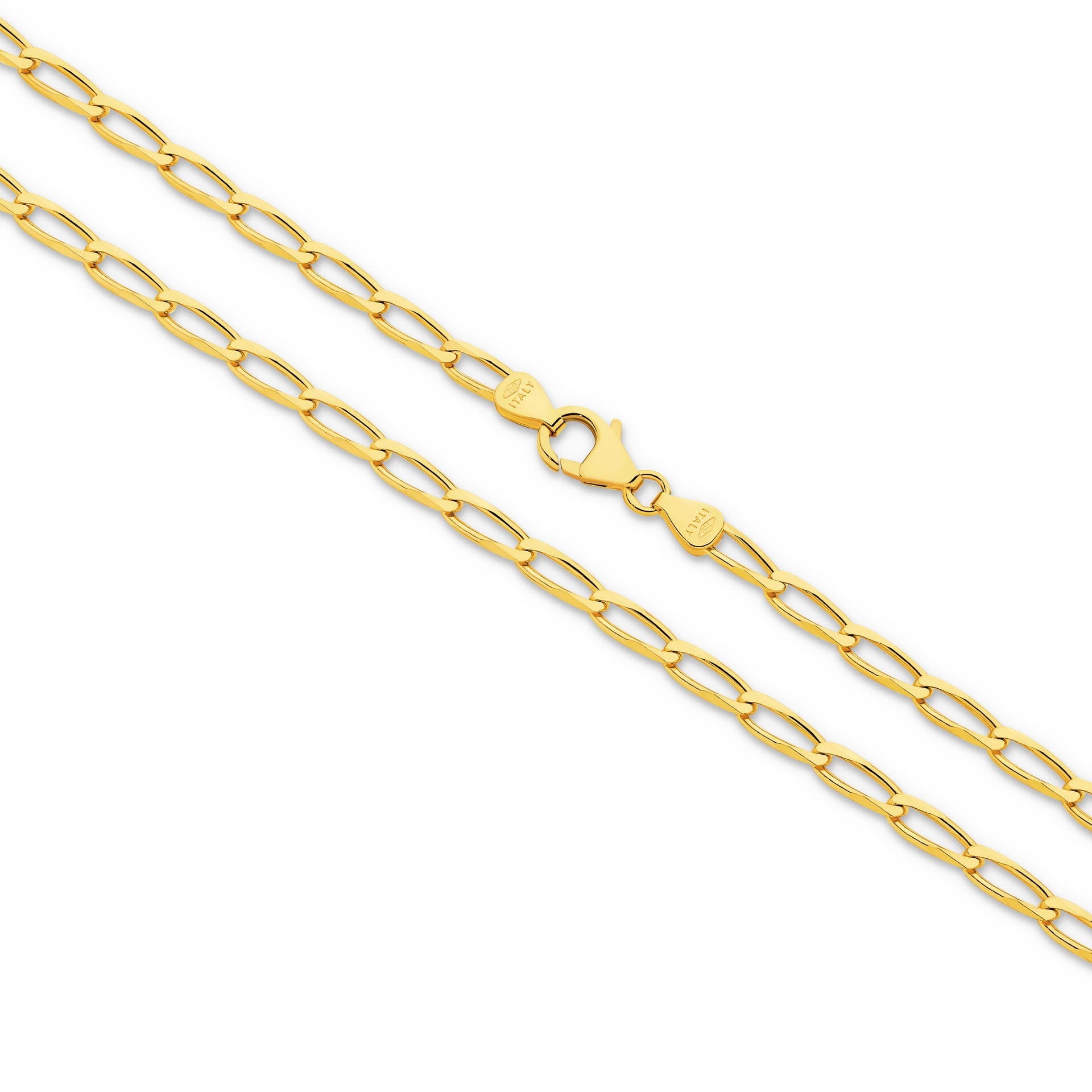 Yellow Gold 3.56mm Flat Curb Chain - MAIN