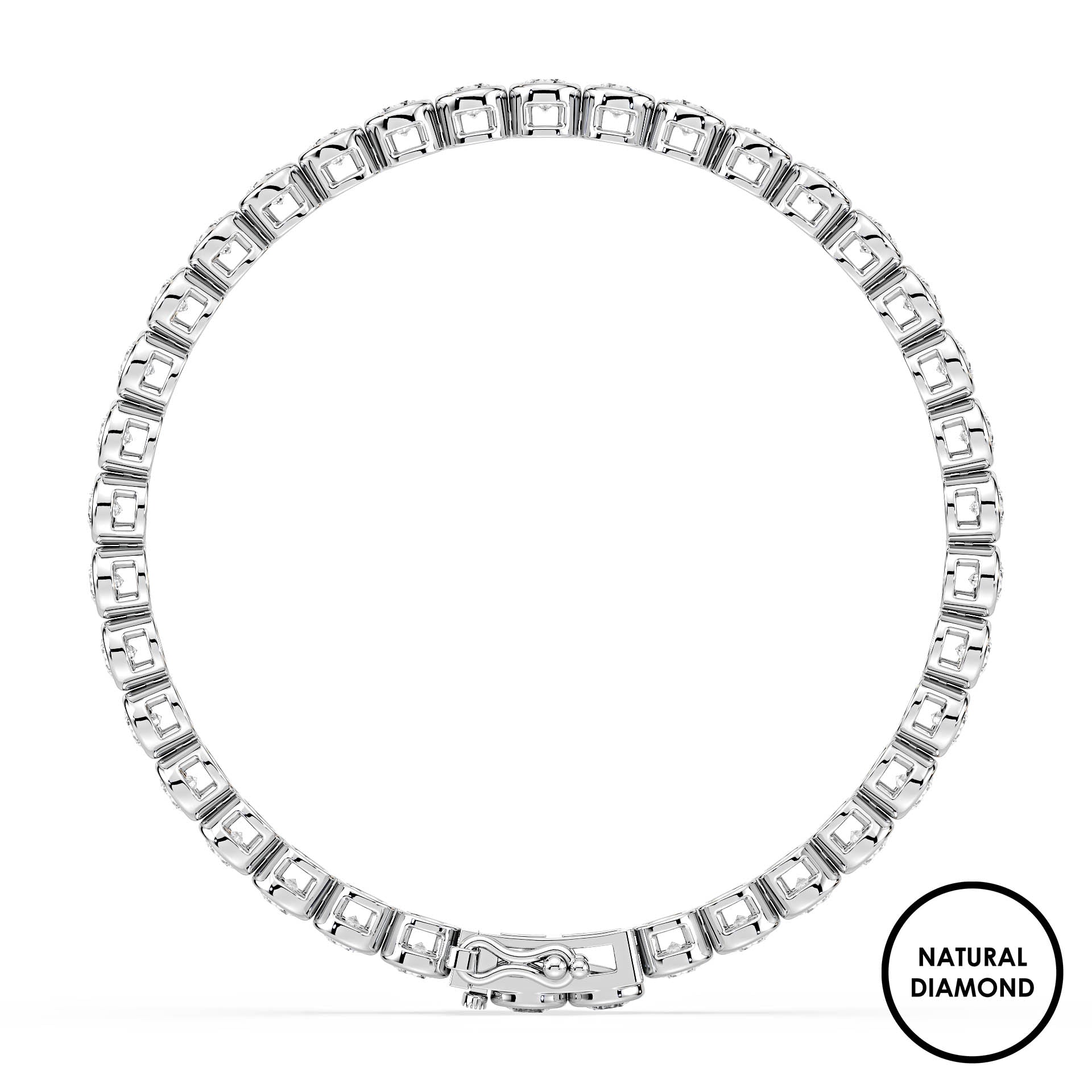 Bezel Set Tennis Bracelet with Natural Diamonds