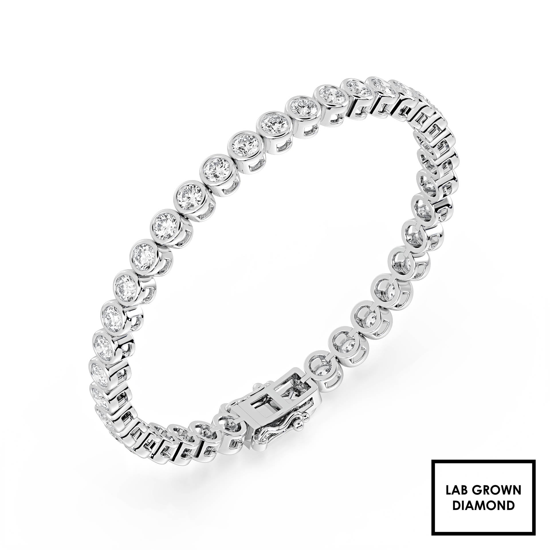 Bezel Set Tennis Bracelet with Lab Grown Diamonds