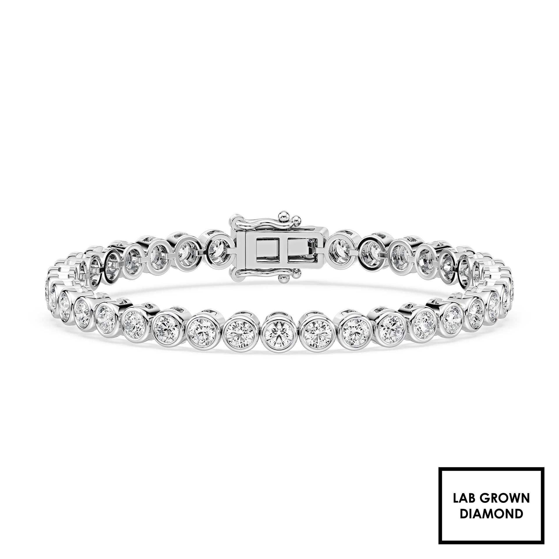 Bezel Set Tennis Bracelet with Lab Grown Diamonds