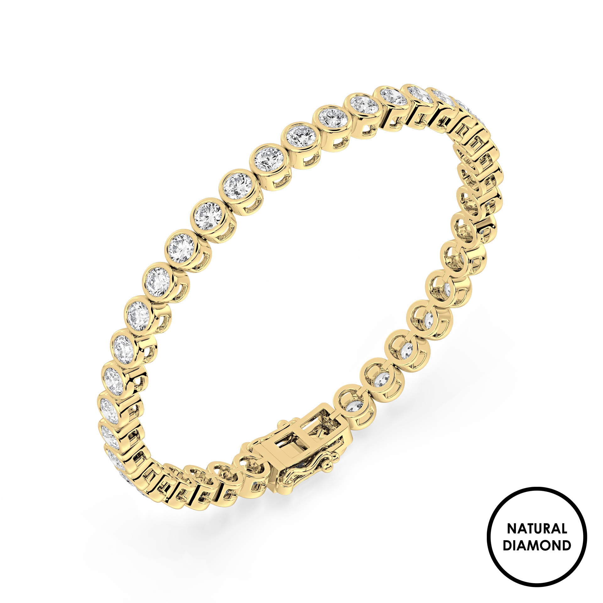Bezel Set Tennis Bracelet with Natural Diamonds