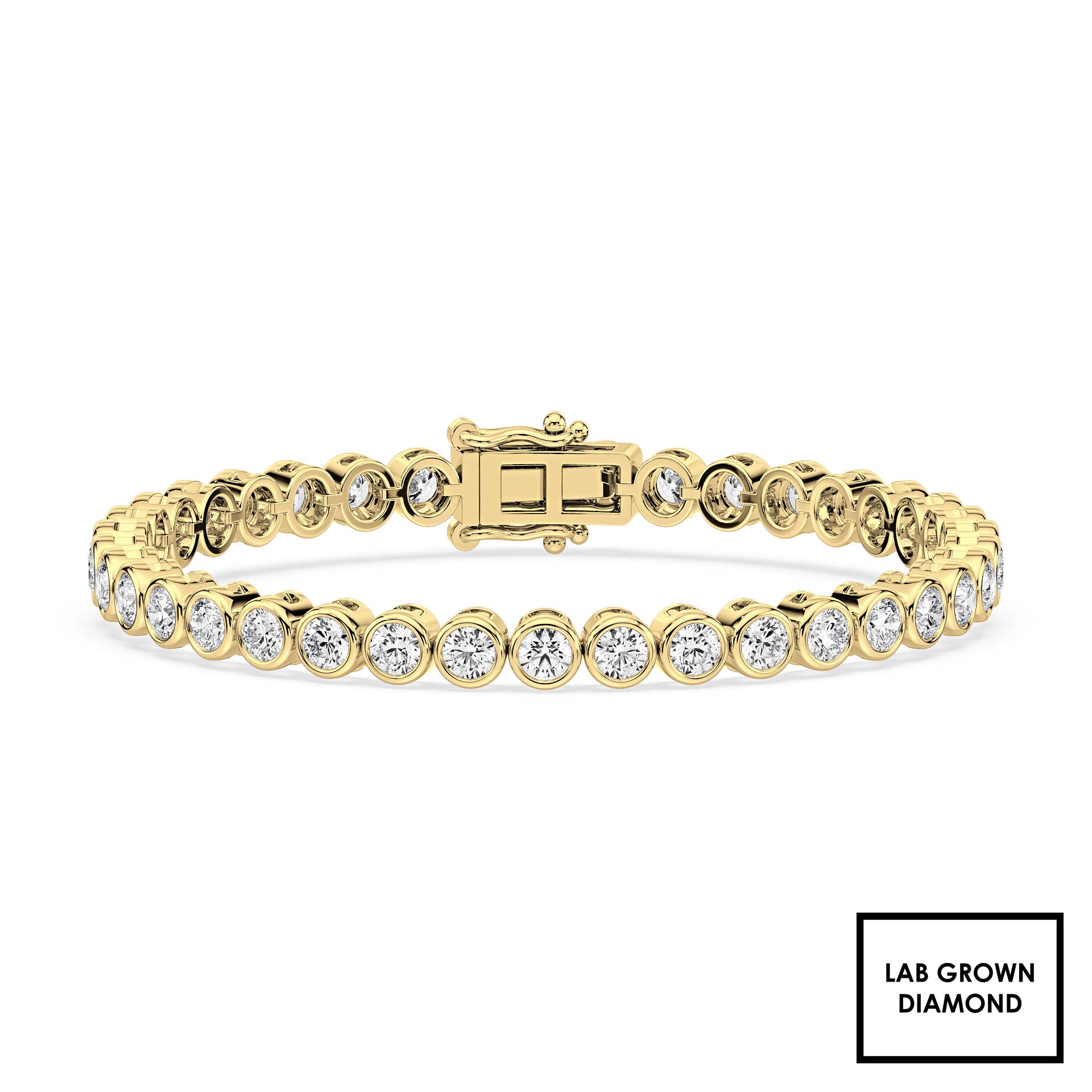 Bezel Set Tennis Bracelet with Lab Grown Diamonds