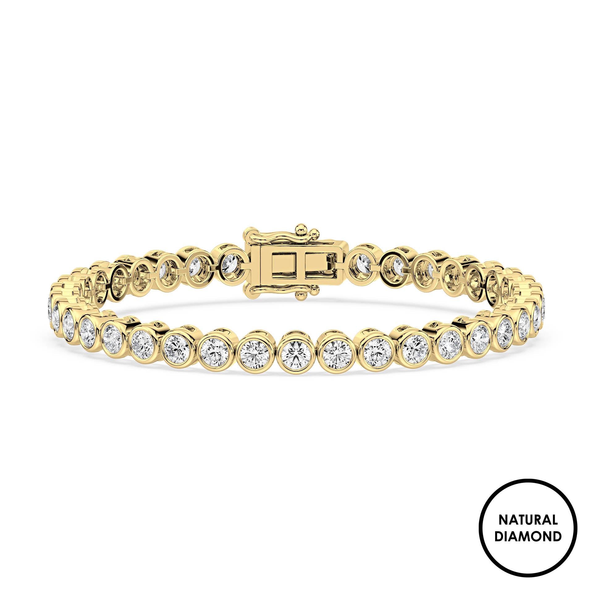 Bezel Set Tennis Bracelet with Natural Diamonds