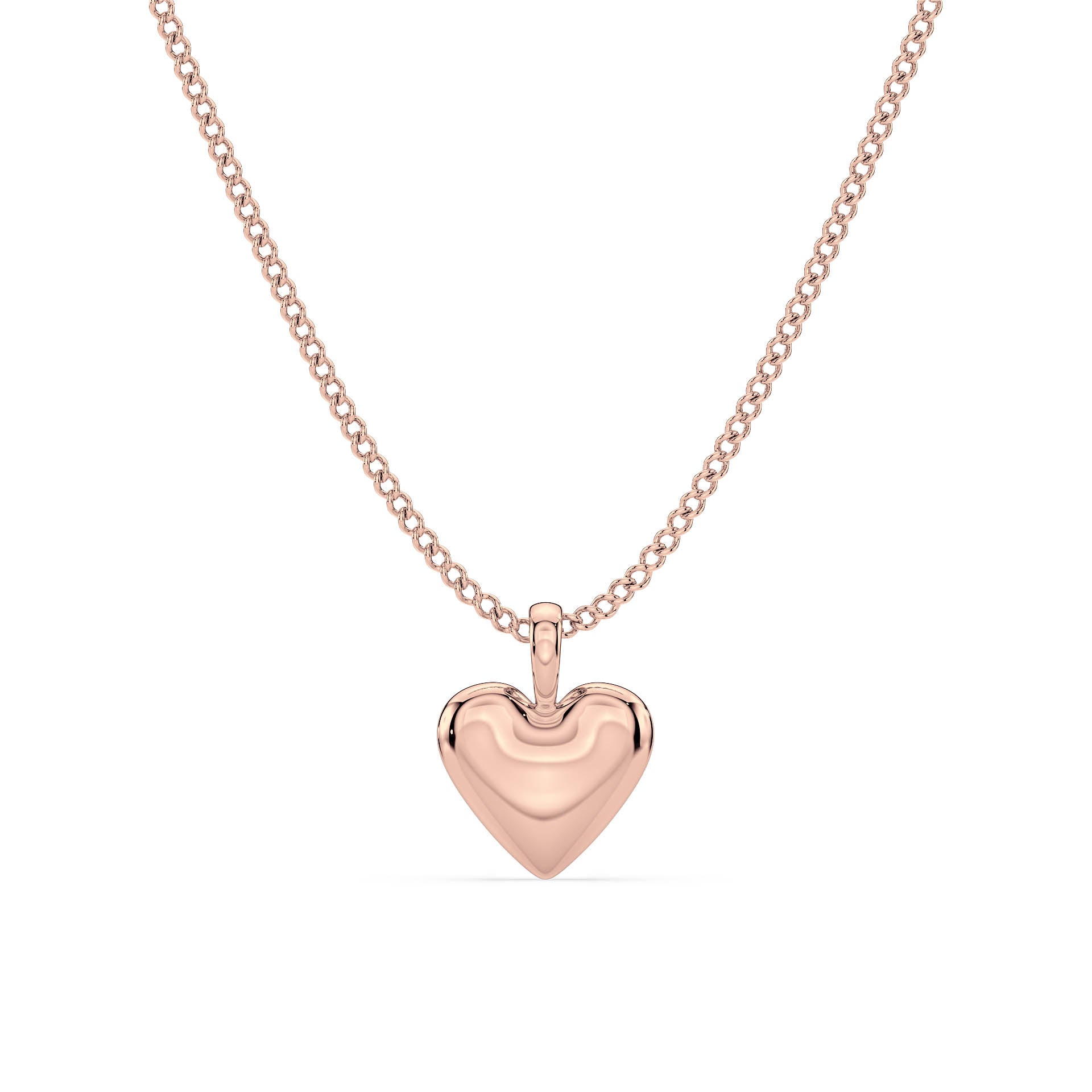 GOLD HEART PENDANT/NECKLACE in 9ct Rose Gold