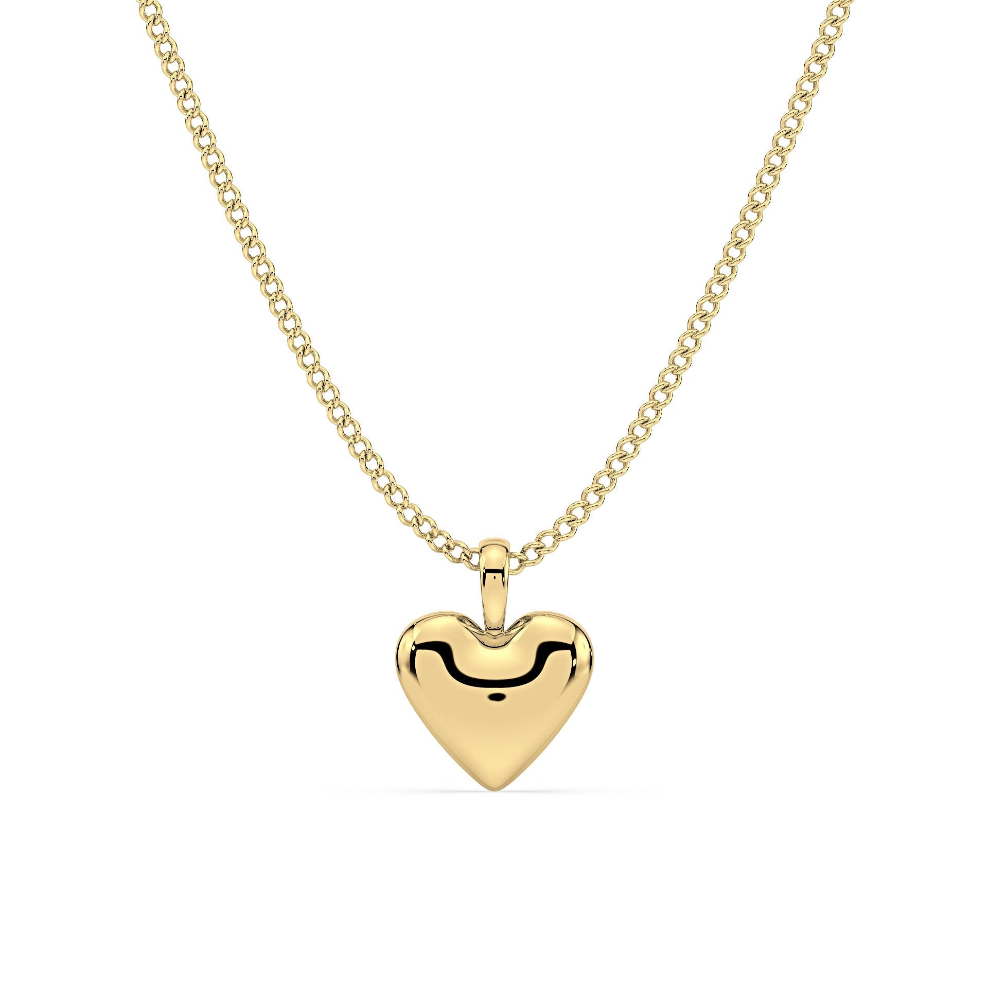 GOLD HEART PENDANT/NECKLACE in 9ct Yellow Gold