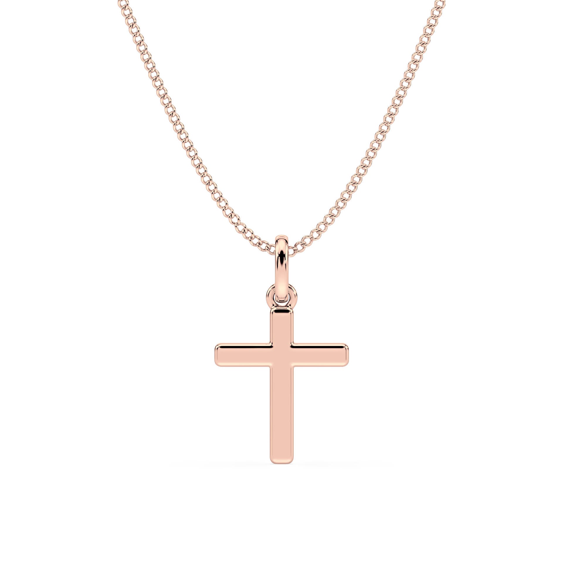 GOLD CROSS PENDANT/NECKLACE in 9ct Rose Gold
