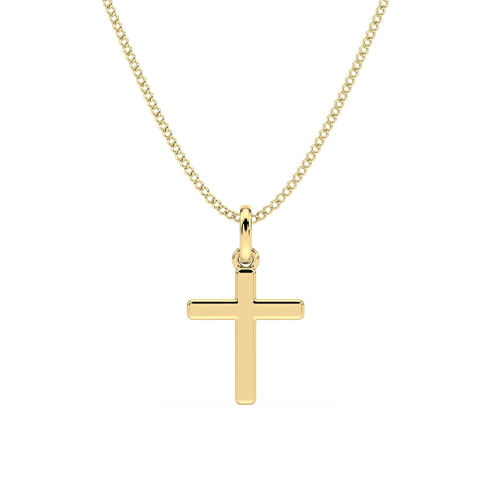 GOLD CROSS PENDANT/NECKLACE in 9ct Yellow Gold