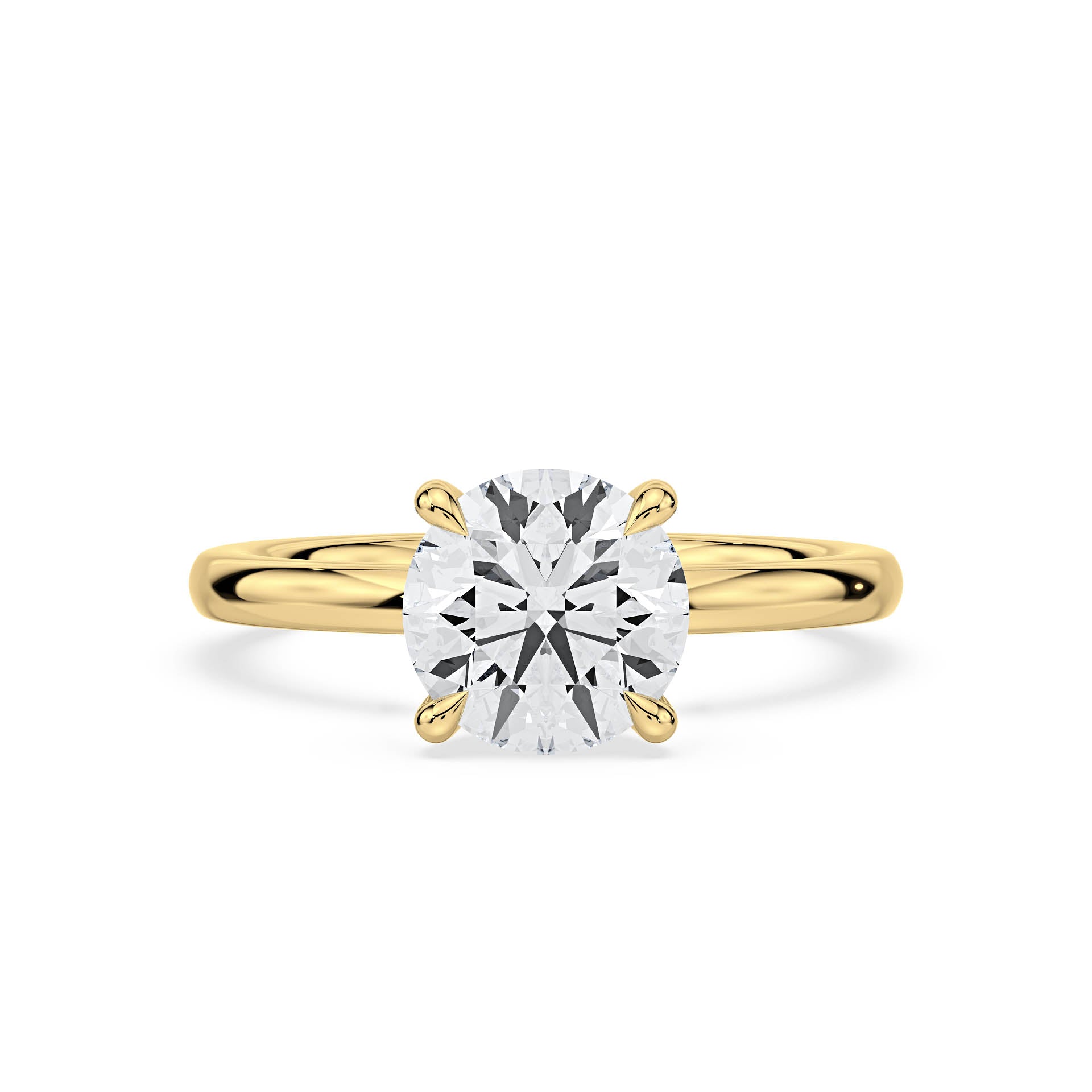 4-CLAW SOLITAIRE ROUND DIAMOND ENGAGEMENT RING in 18ct Yellow Gold
